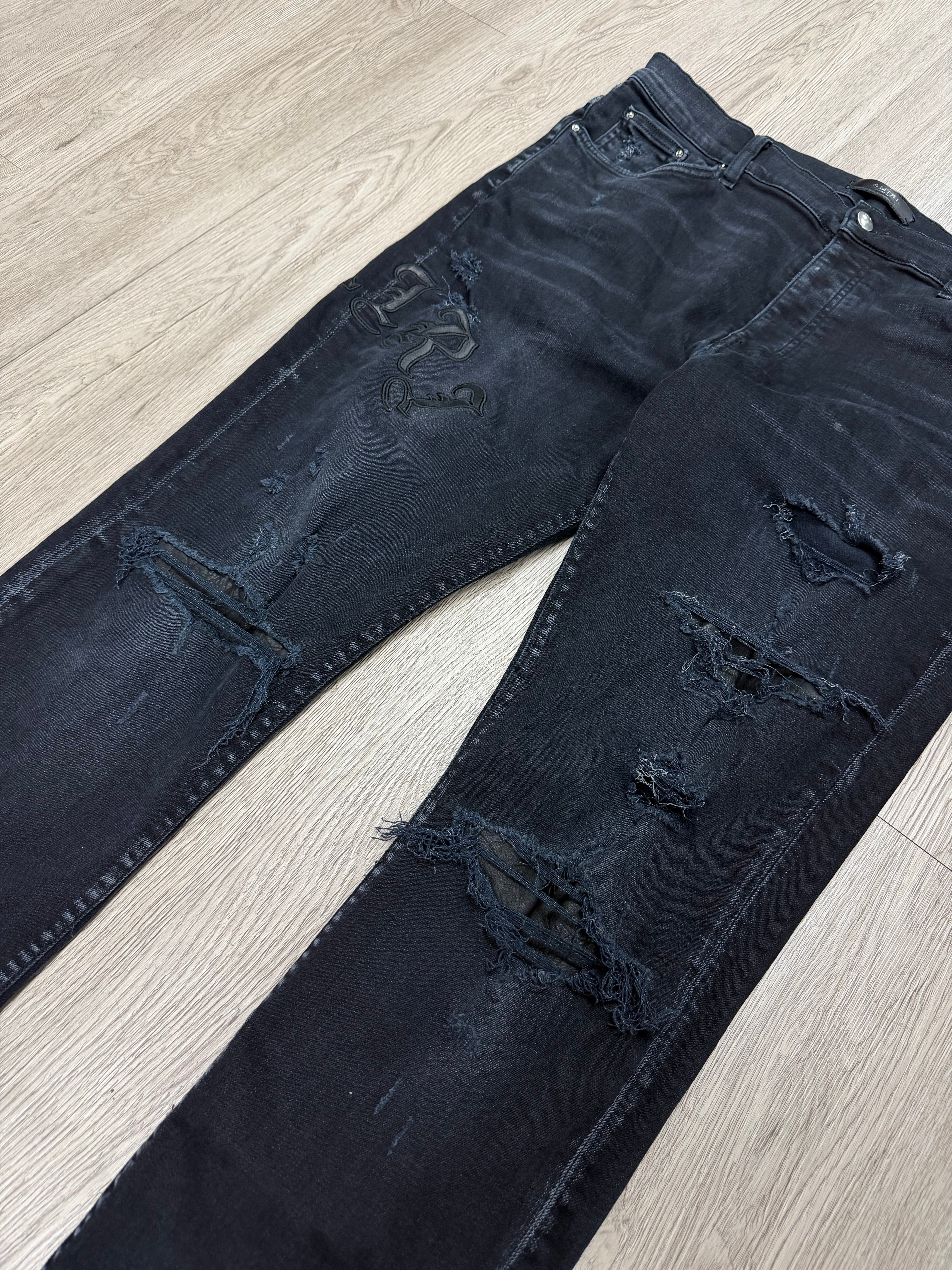 Amiri Black Old English Jeans