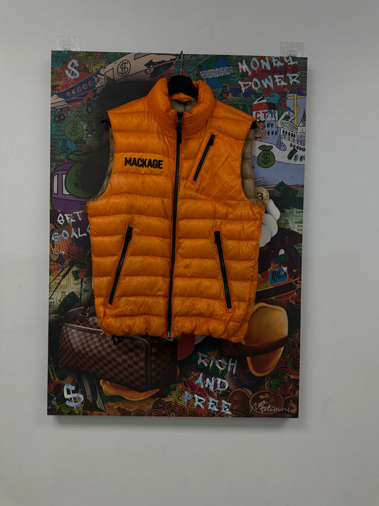 Mackage Orange Vest Used 38 Small N/A