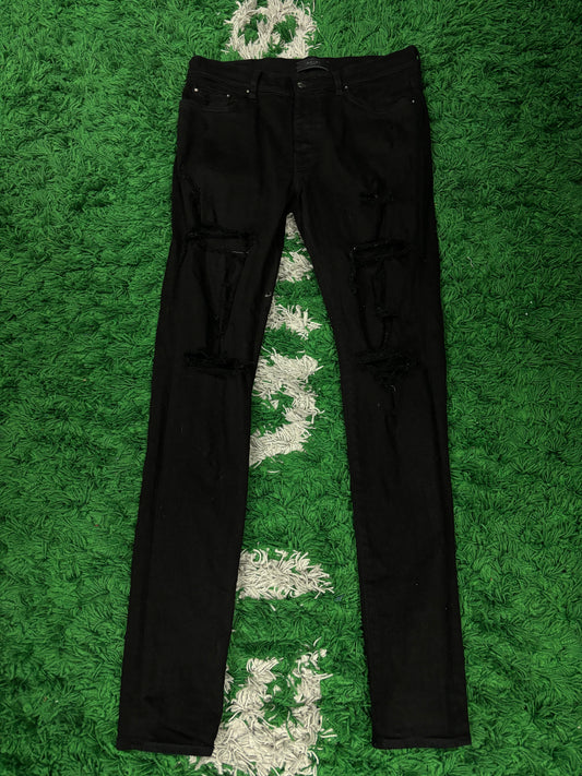 Amiri Plain Thrasher Black Ripped Used 34