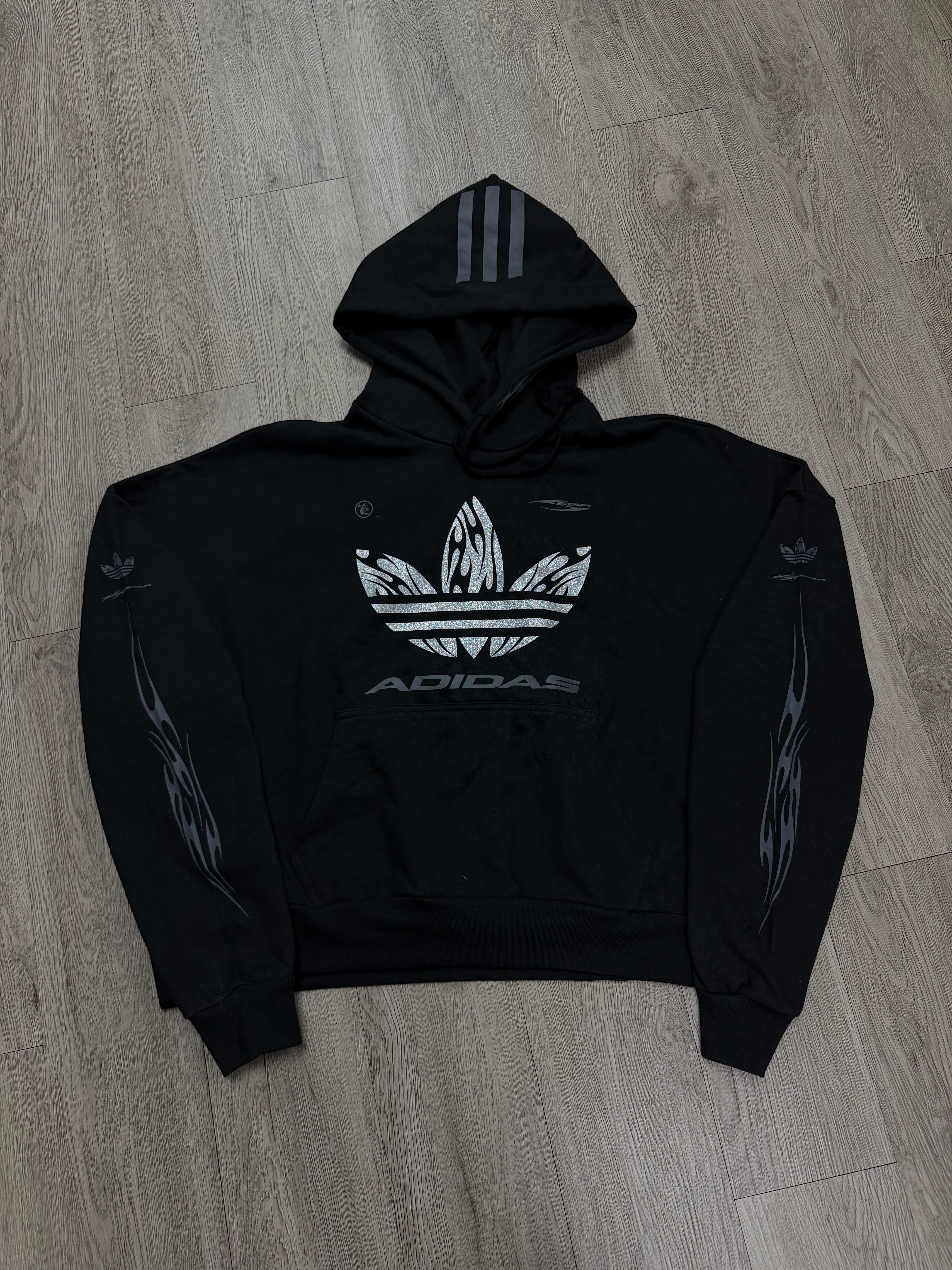 Hellstar x Adidas Black Flames Hoodie