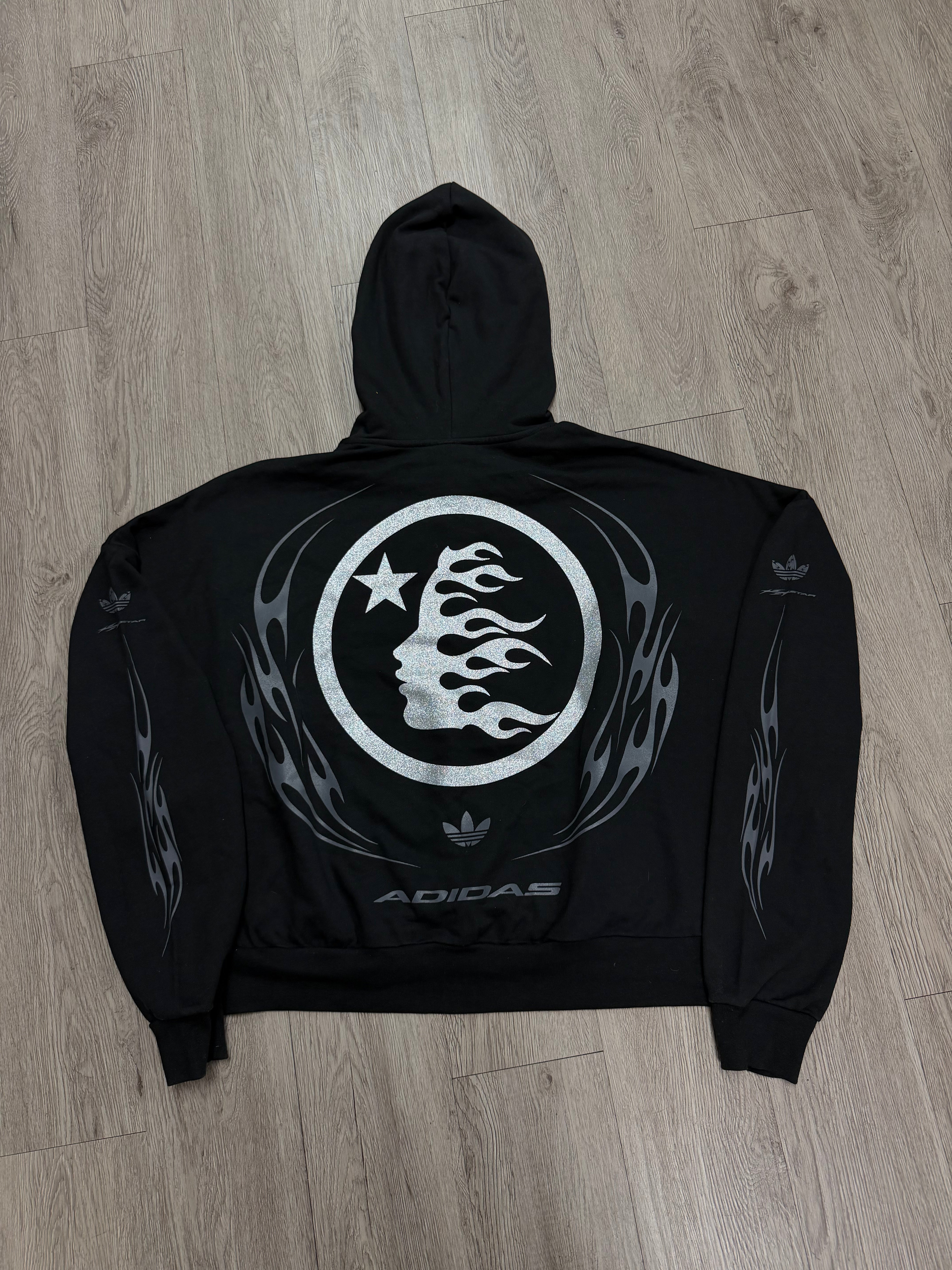 Hellstar x Adidas Black Flames Hoodie