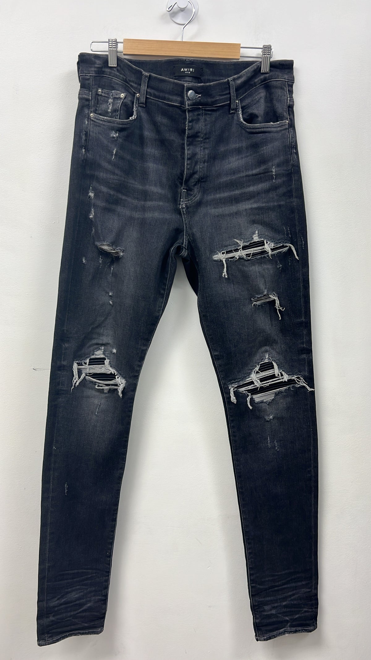 Amiri MX1 Grey Black Patch (Repaired) Jeans