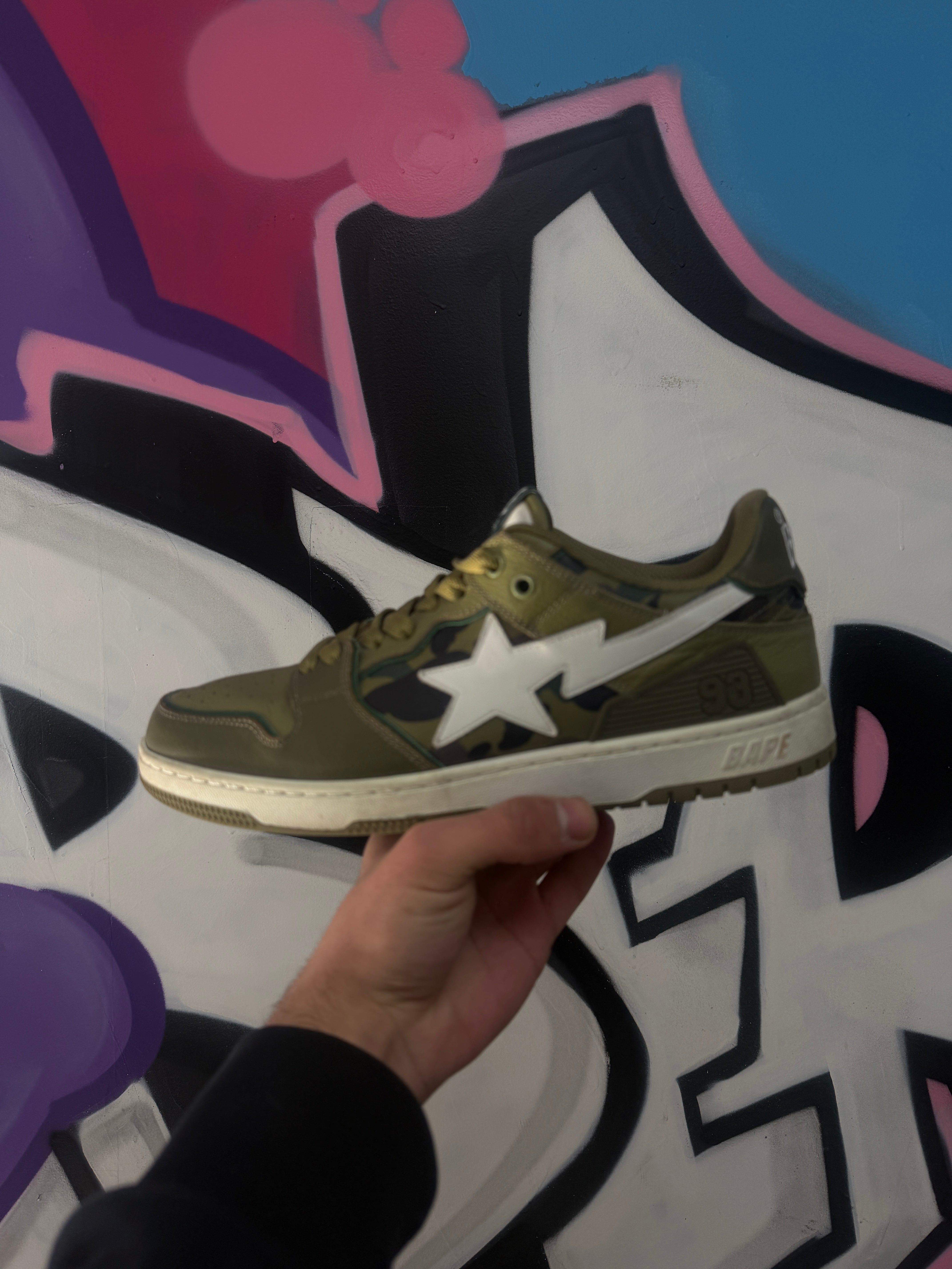 Bape Green Camo Sk8 Sta Sneakers