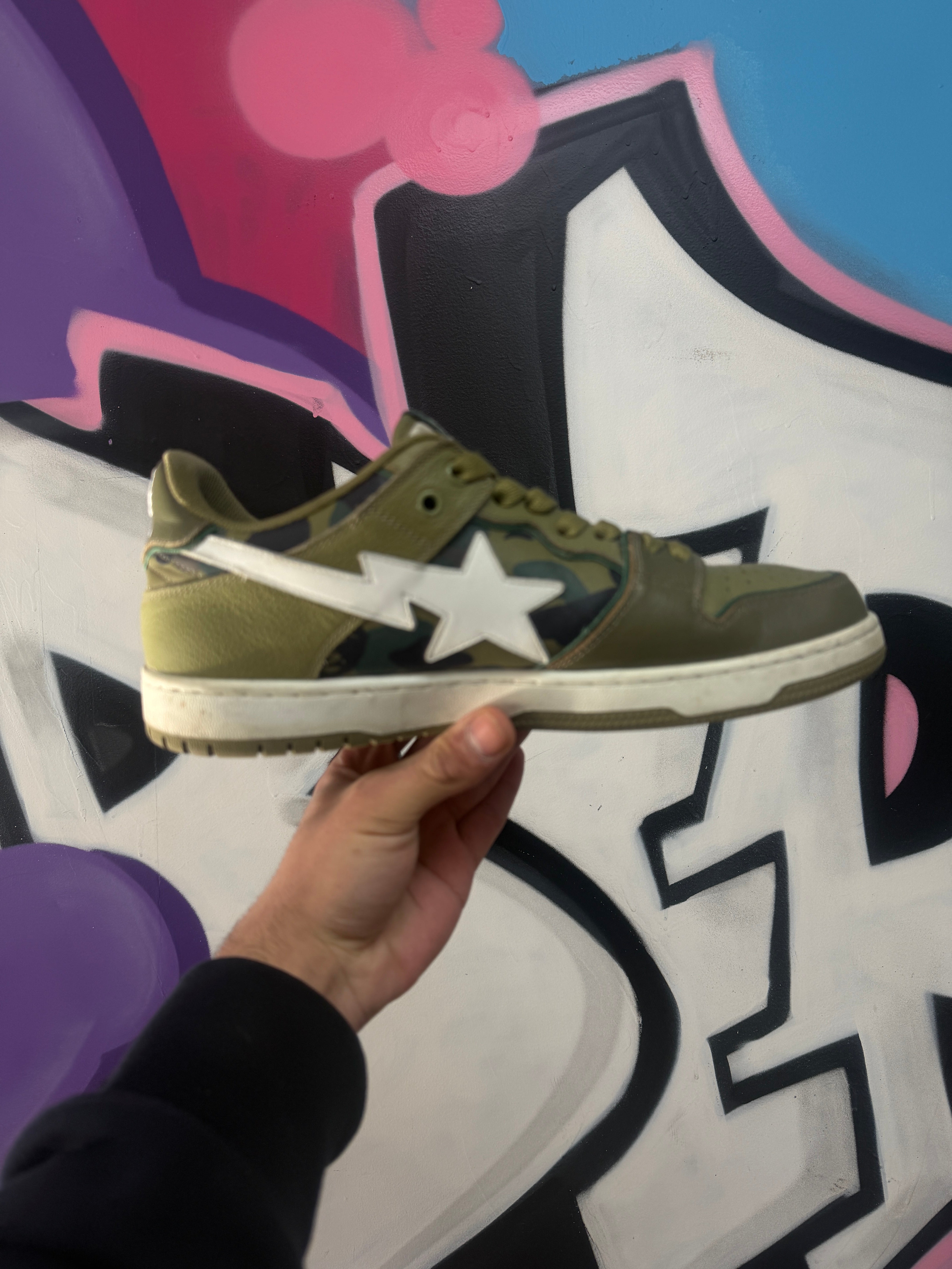 Bape Green Camo Sk8 Sta Sneakers