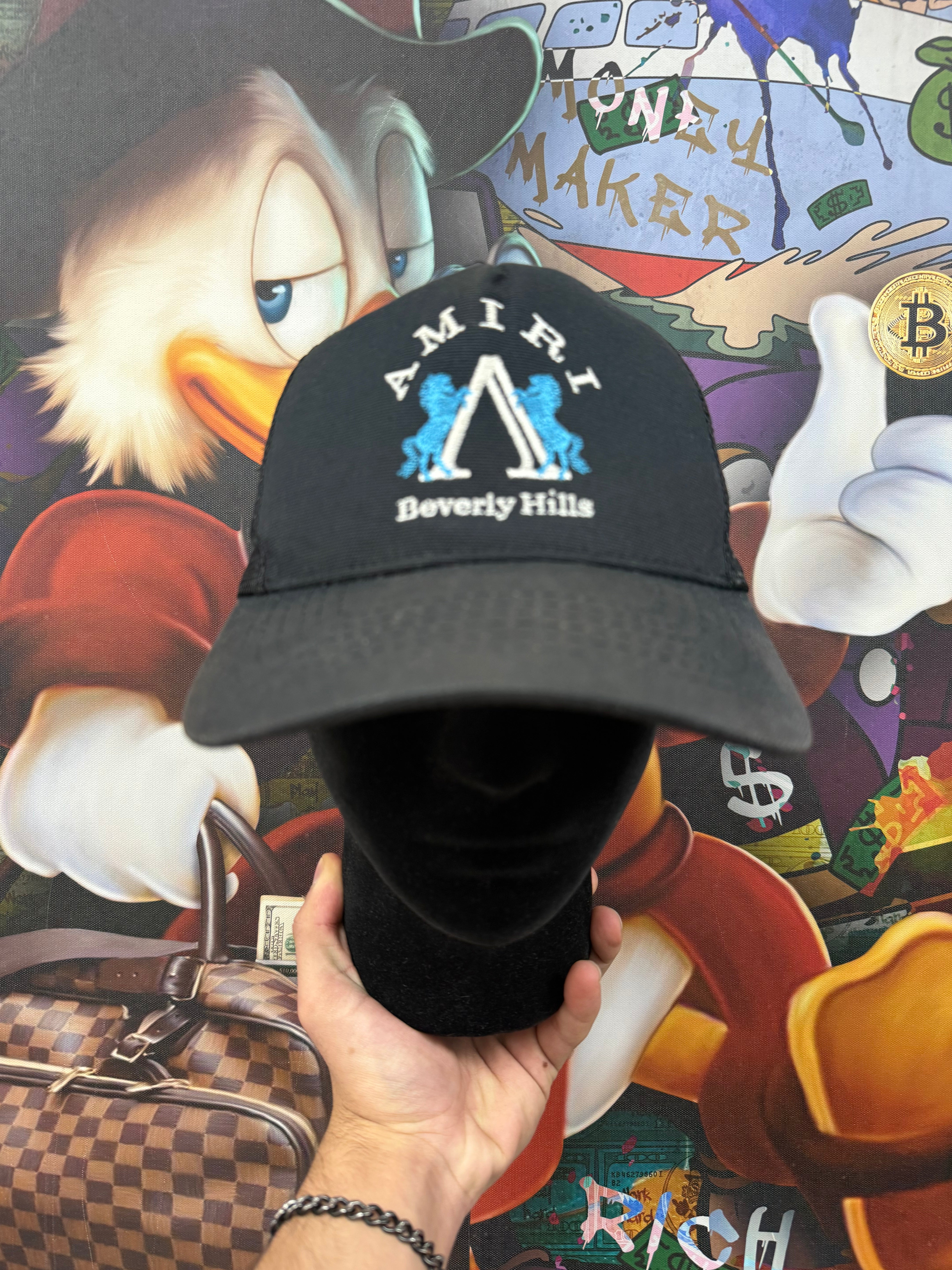 Amiri Black Beverly Hills Trucker Hat