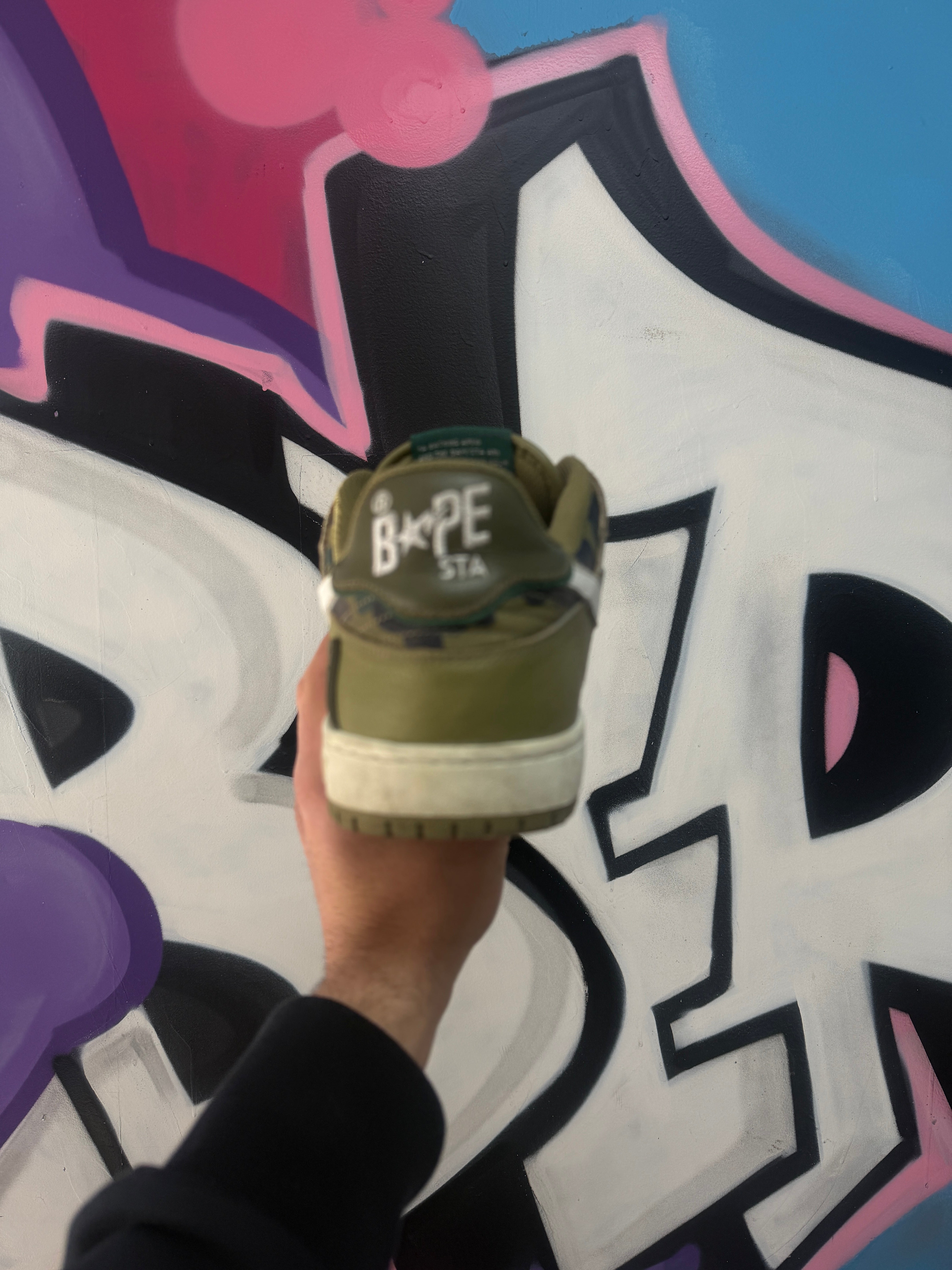 Bape Green Camo Sk8 Sta Sneakers