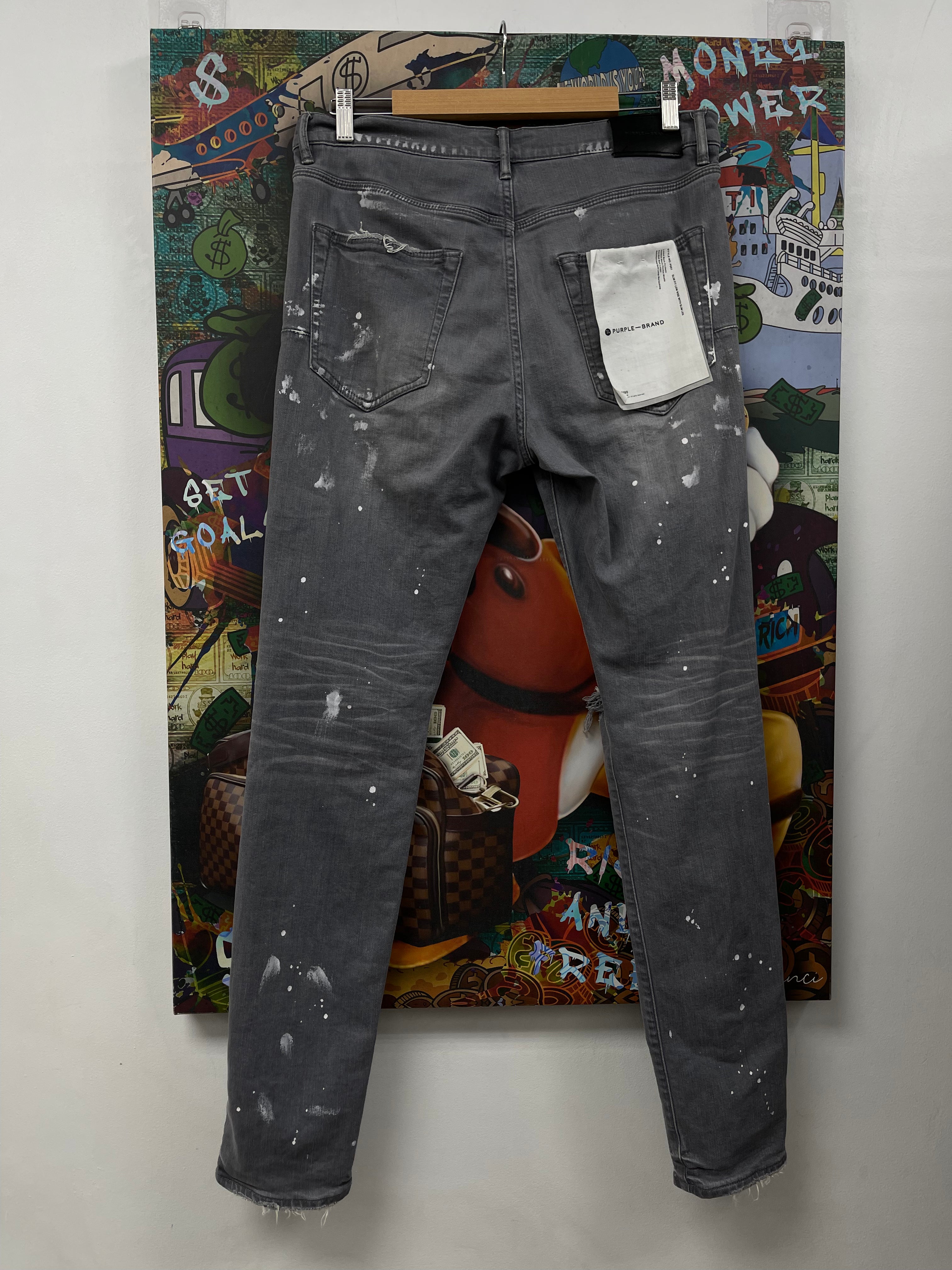 Purple Brand Grey Splatter Jeans