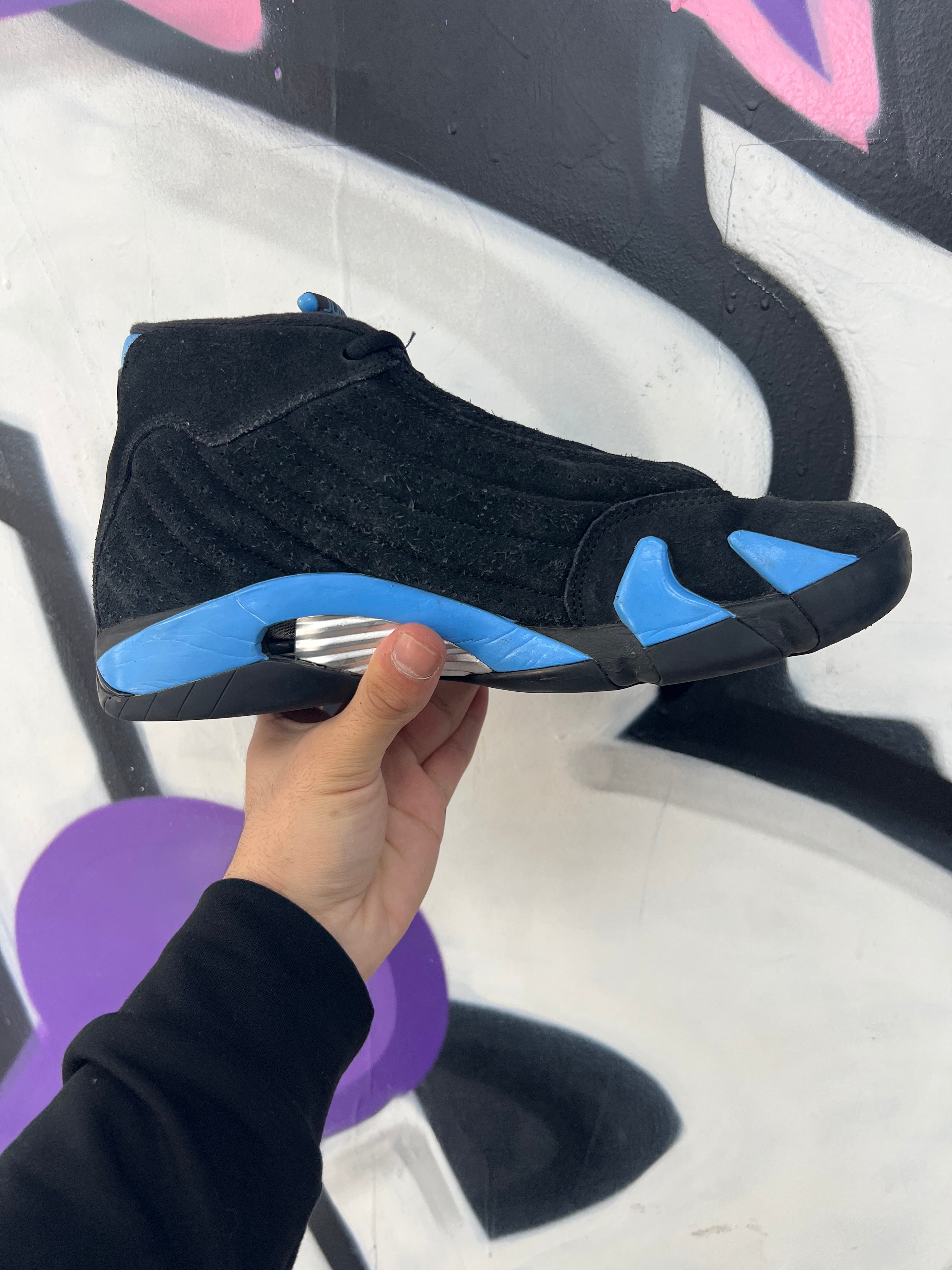 Jordan 14 Black Uni Blue Sneakers