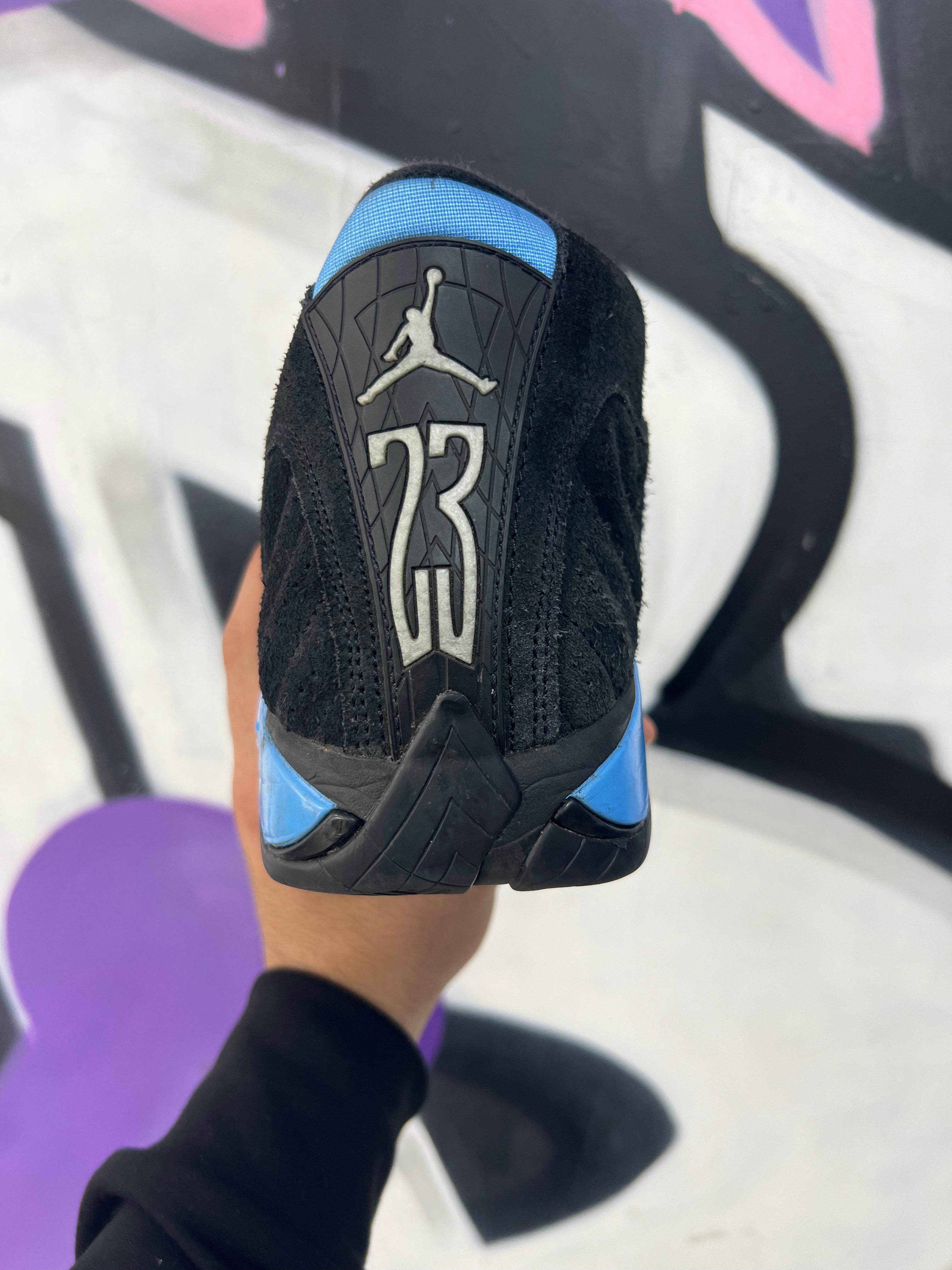 Jordan 14 Black Uni Blue Sneakers