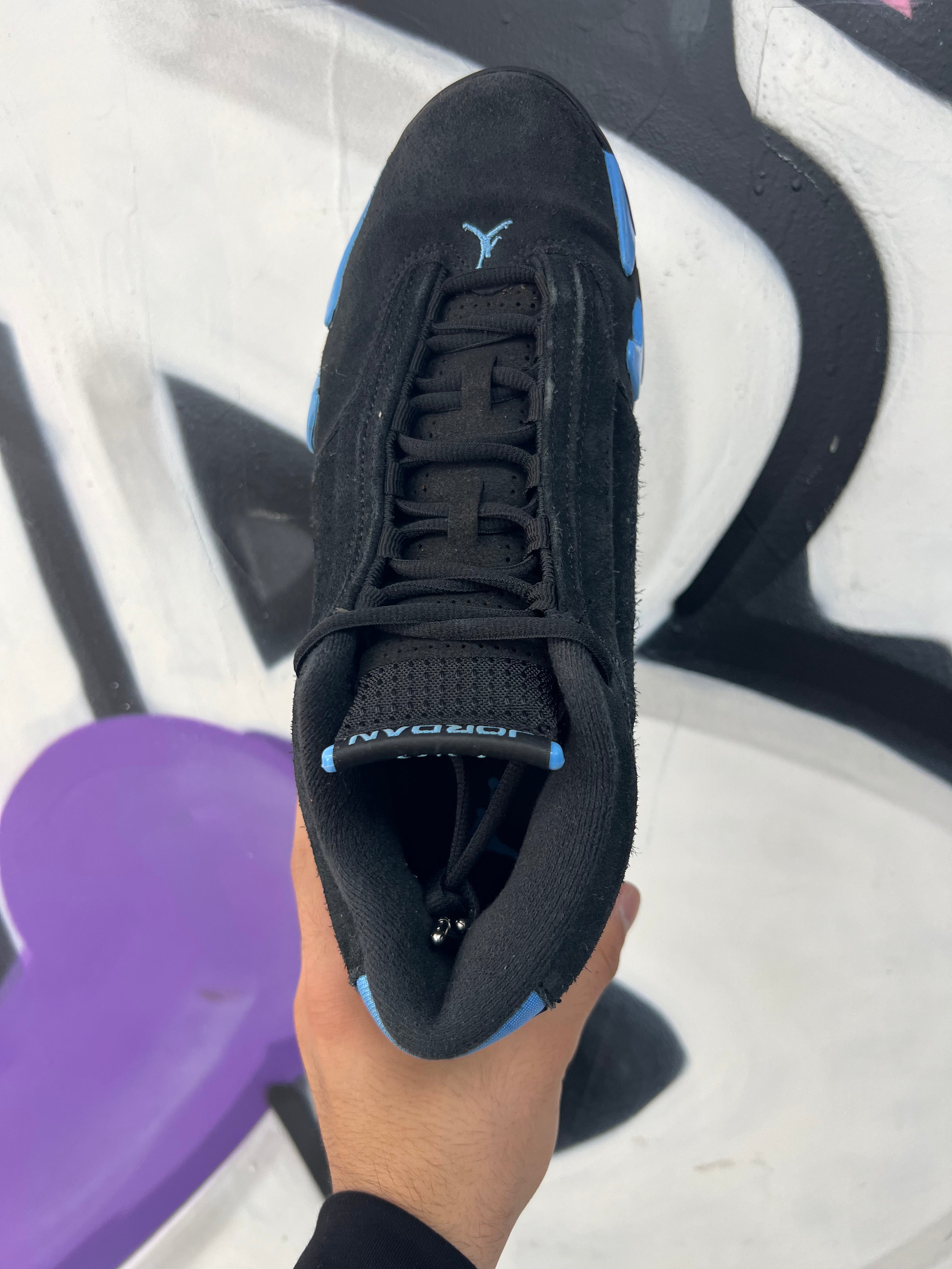 Jordan 14 Black Uni Blue Sneakers