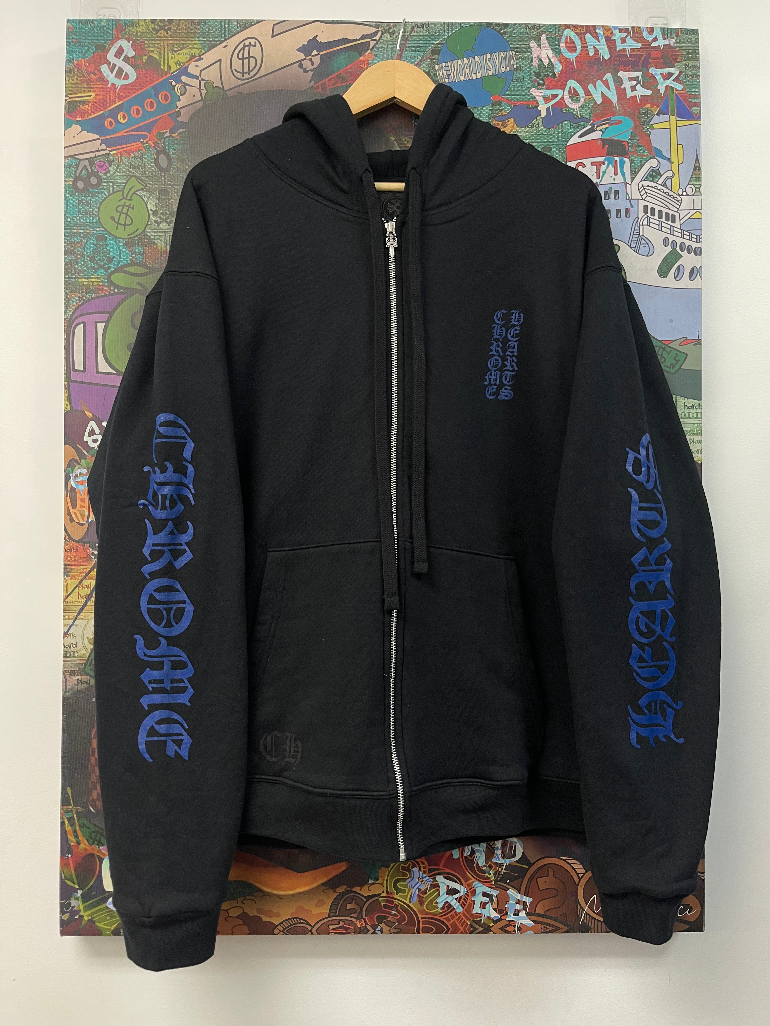 Chrome Hearts Blue Vertical ZIp Hoodie