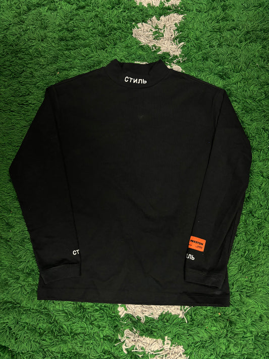 Heron Preston Black Neck Logo Tee Used XS N/A