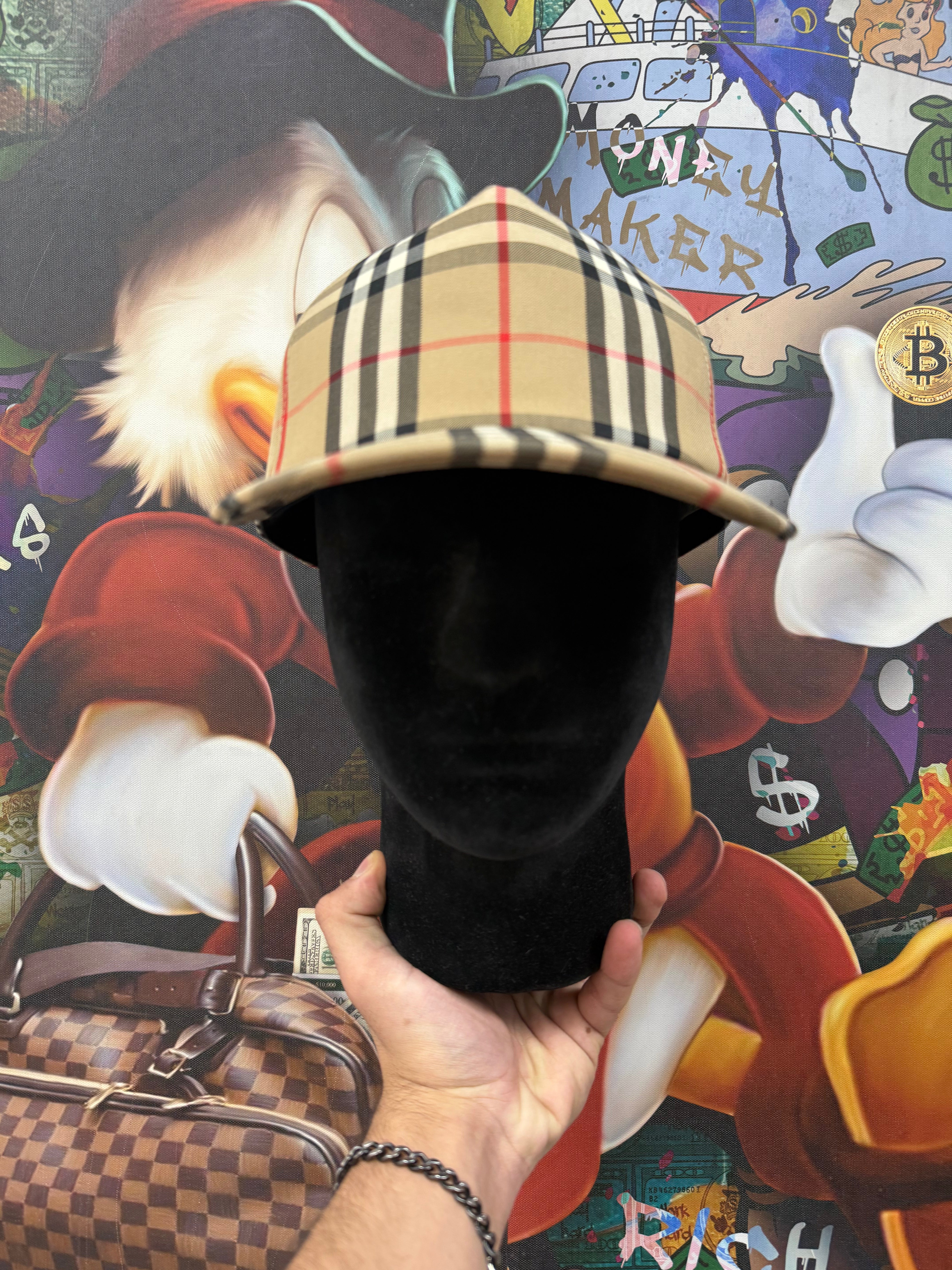 Burberry Plaid Monogram Hat