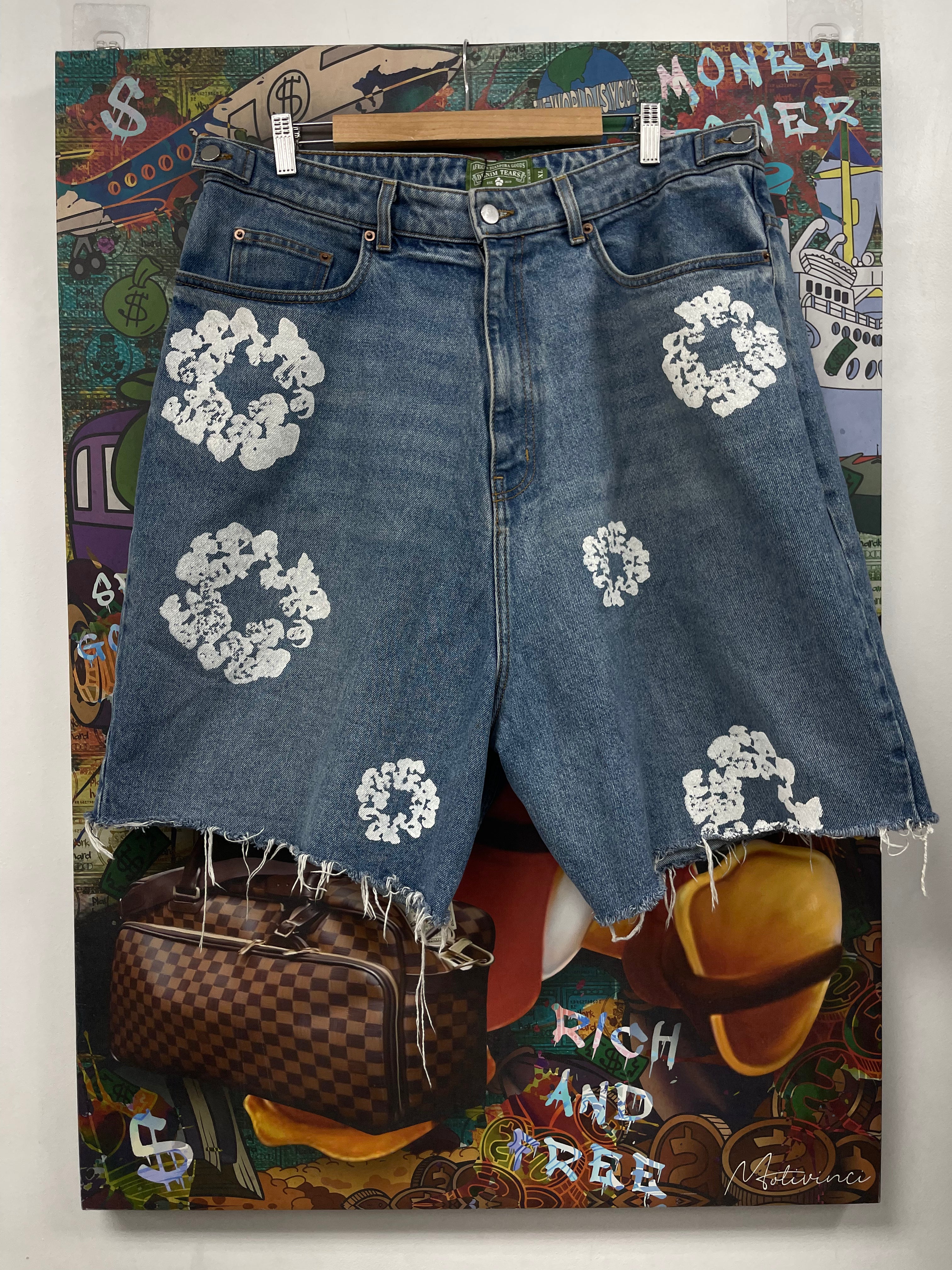 Denim Tears Light Wash Wreath Jean Shorts