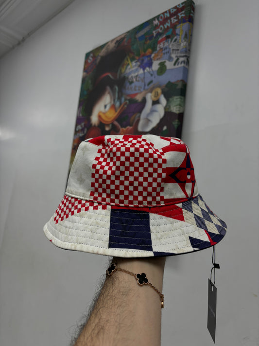 LV Multi Logo Bucket Hat RWB Used OS N/A