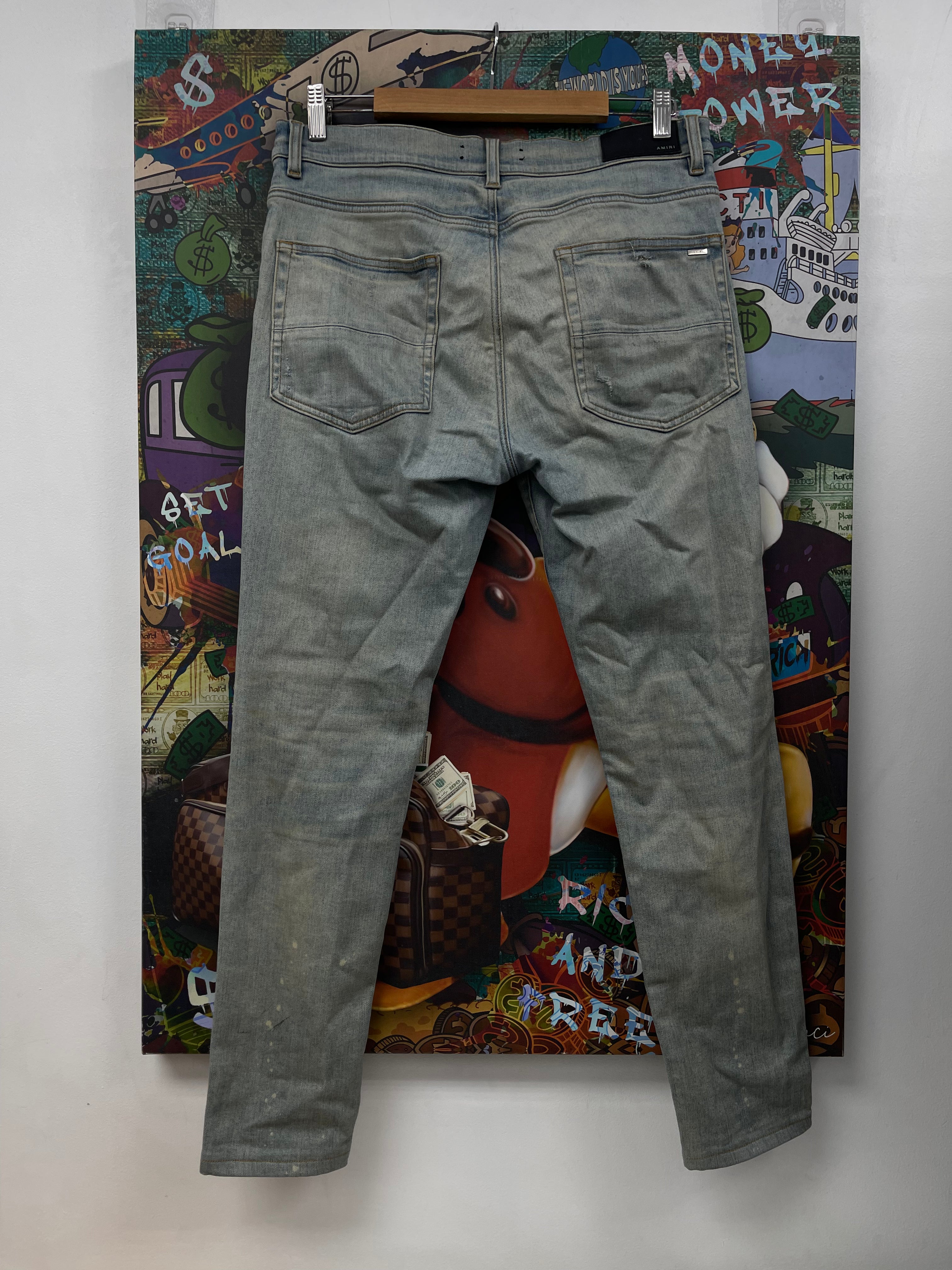 Amiri Vintage Wash Paint Drip (Altered Short) Jeans