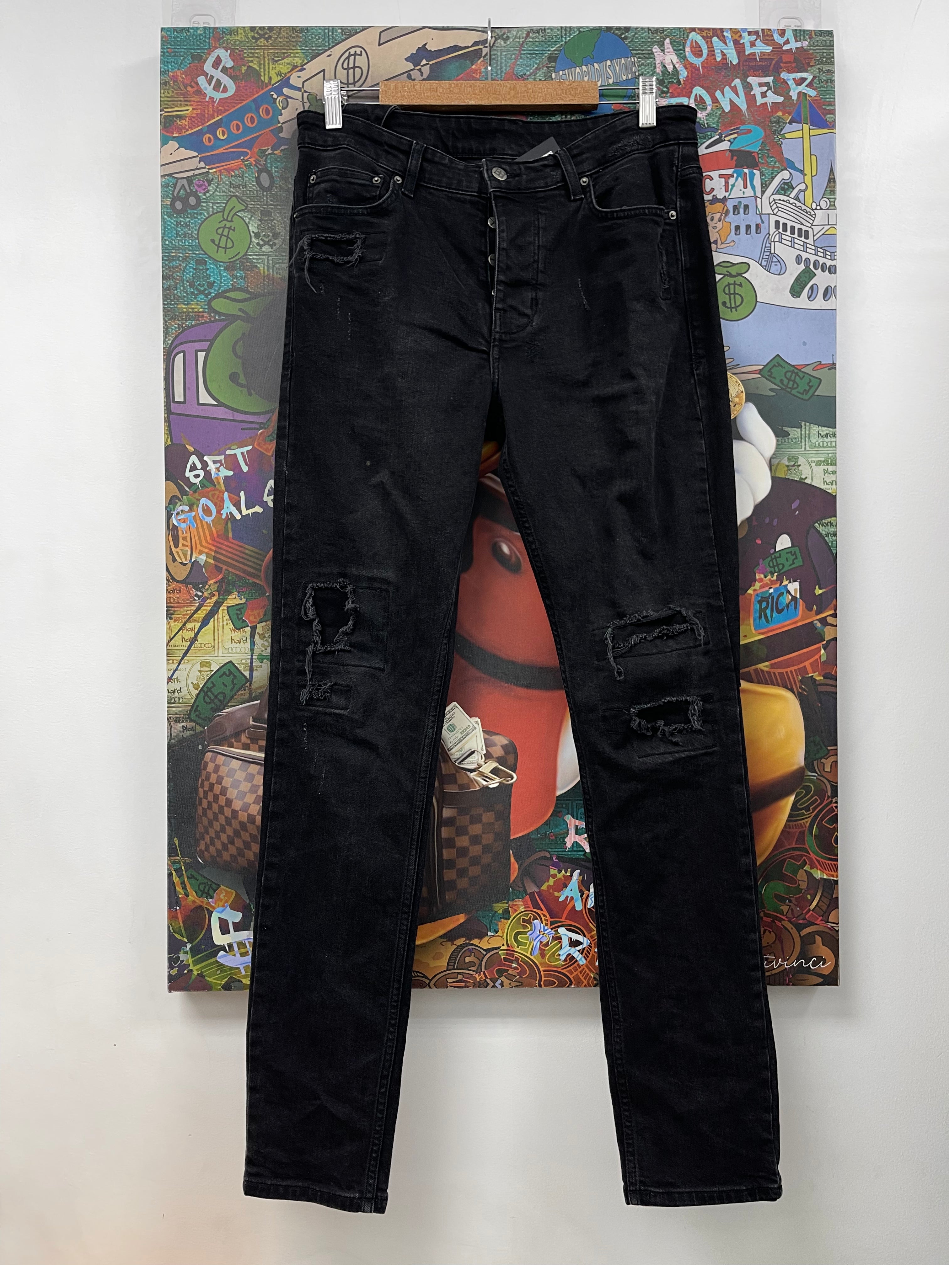 Ksubi Black Wash Patchwork Jeans