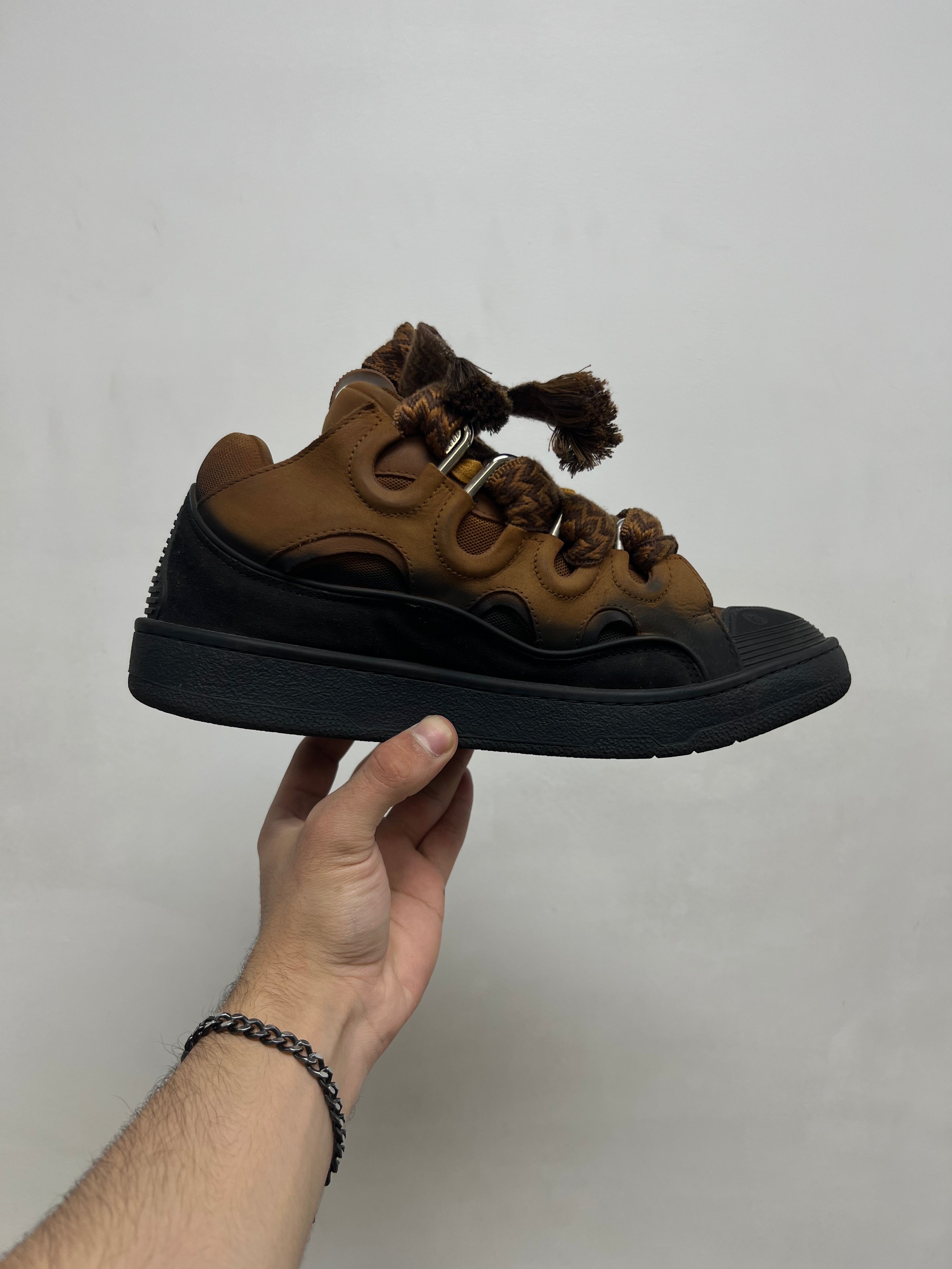 Lanvin Rust Black Curb Sneakers