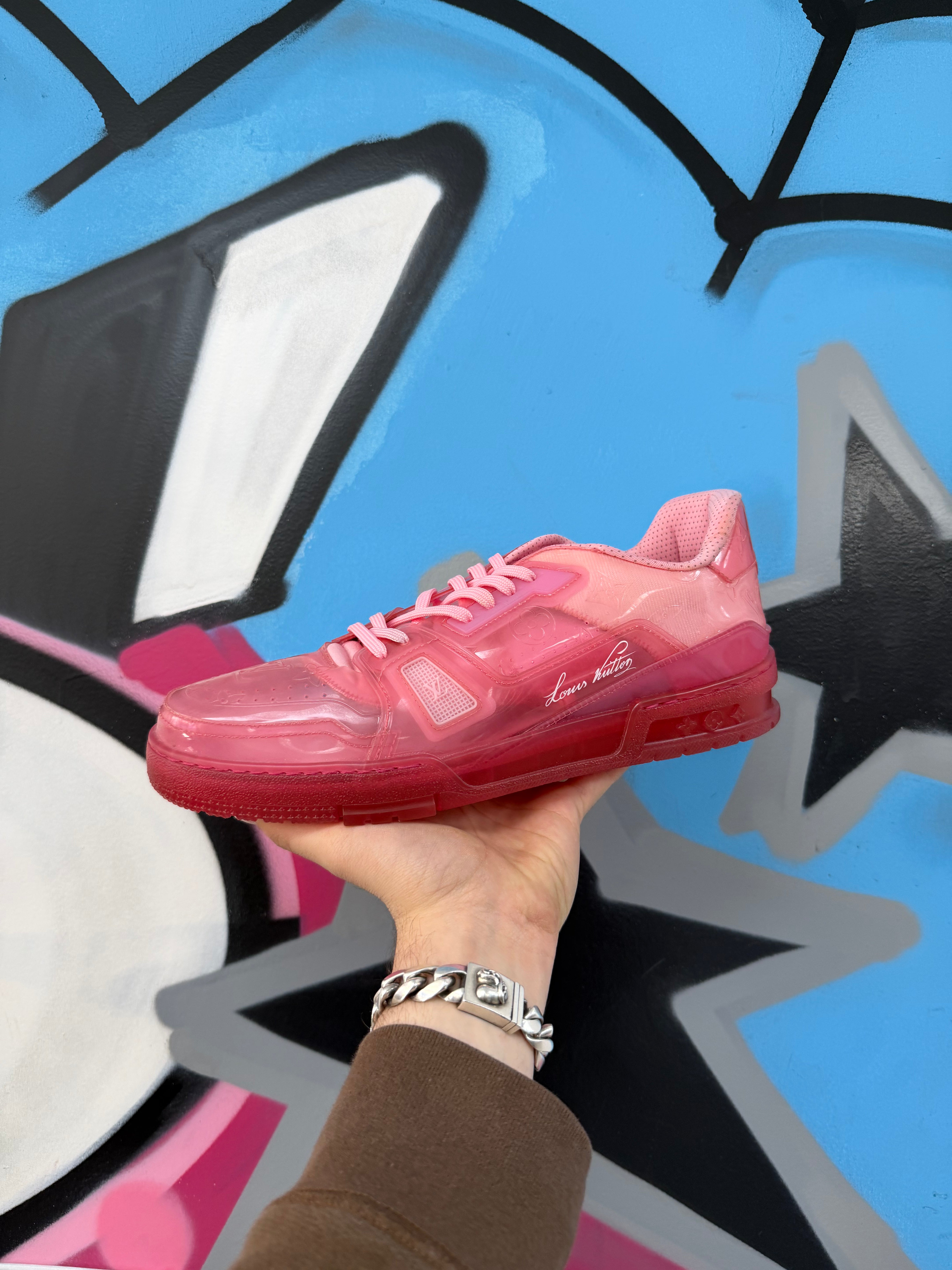Louis Vuitton Pink Transleucent Trainer Sneakers
