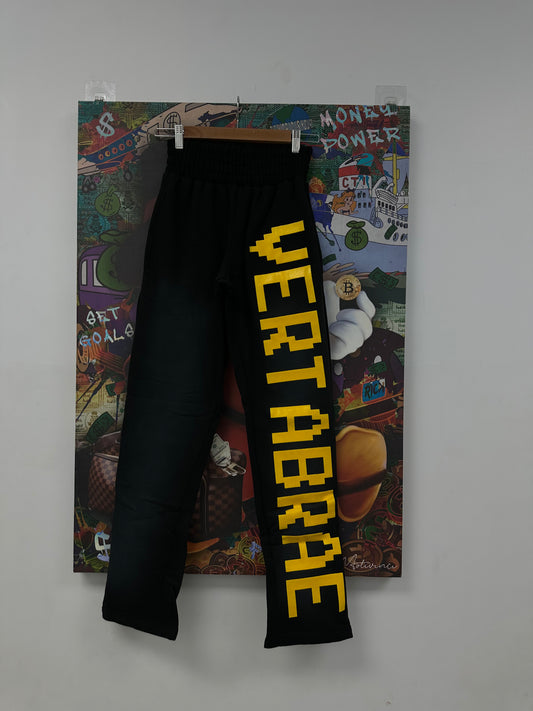 Vertabrae Sweats Black Yellow New Large In Plastic