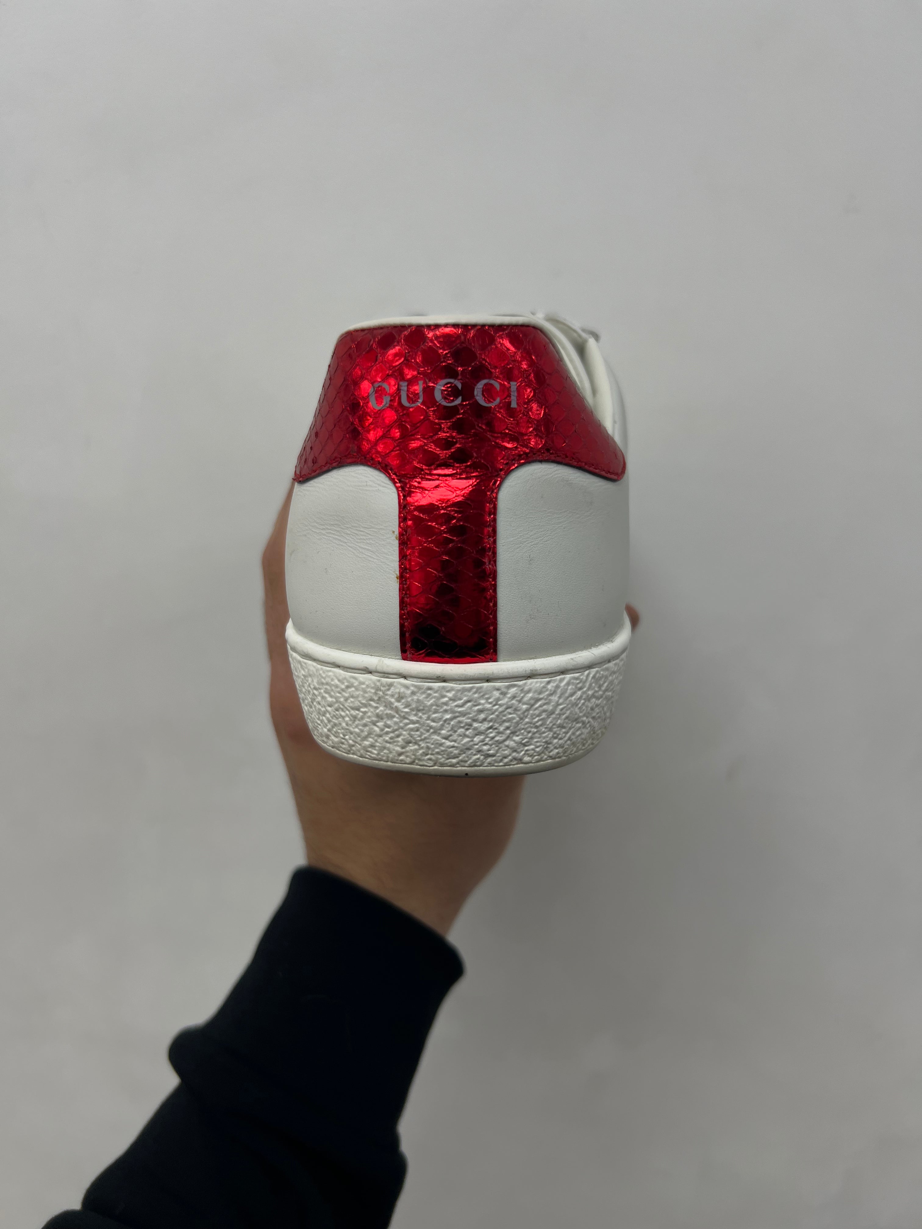 Gucci White Snake Ace Low Sneakers
