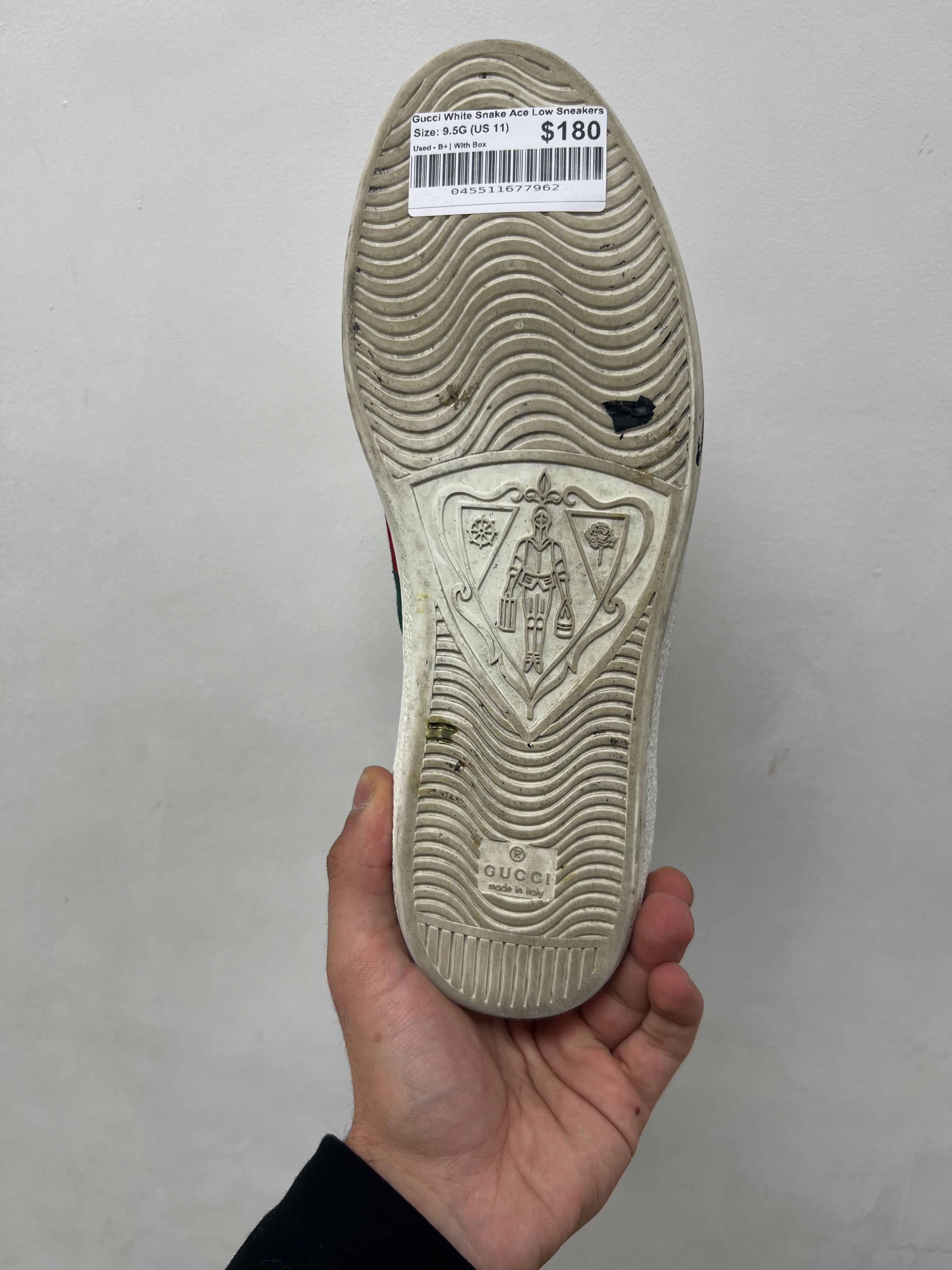 Gucci White Snake Ace Low Sneakers