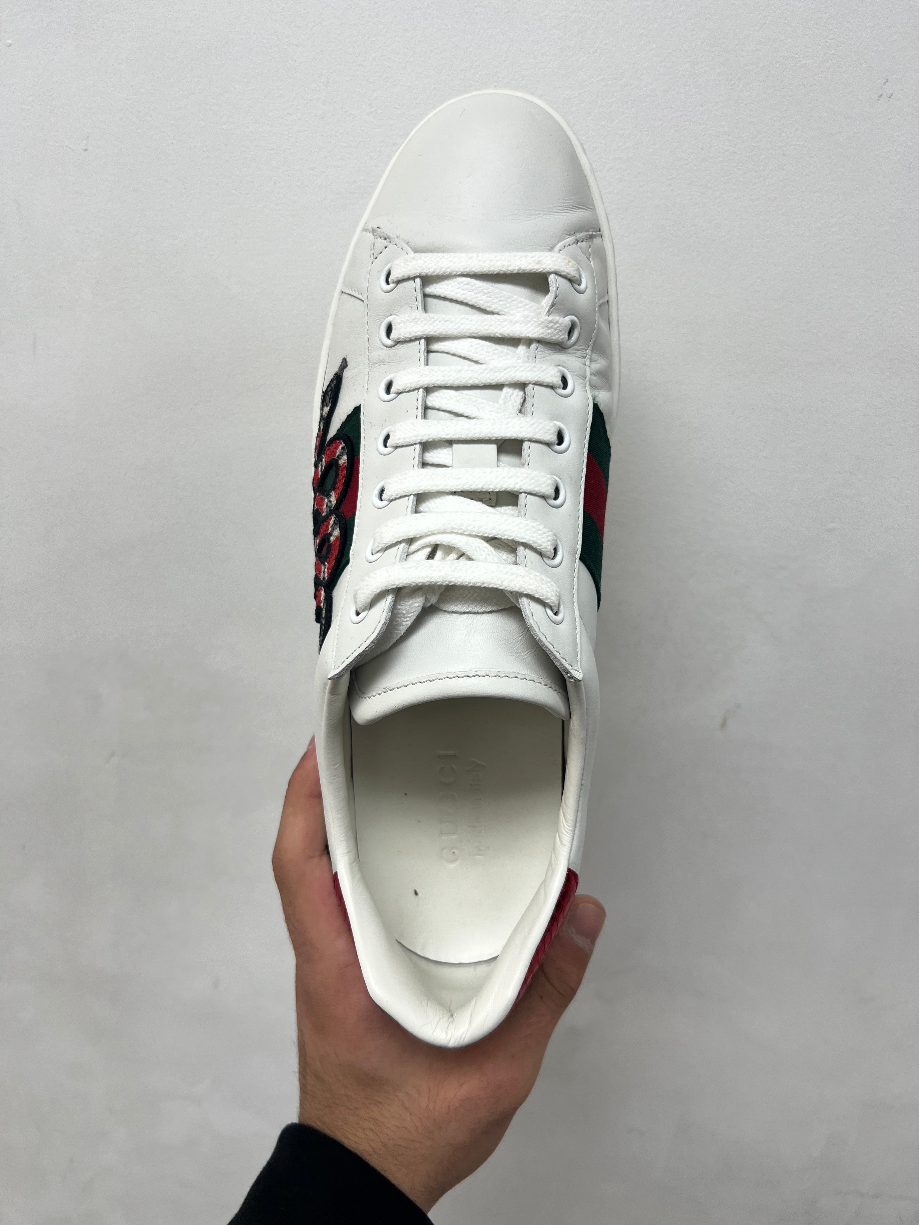 Gucci White Snake Ace Low Sneakers