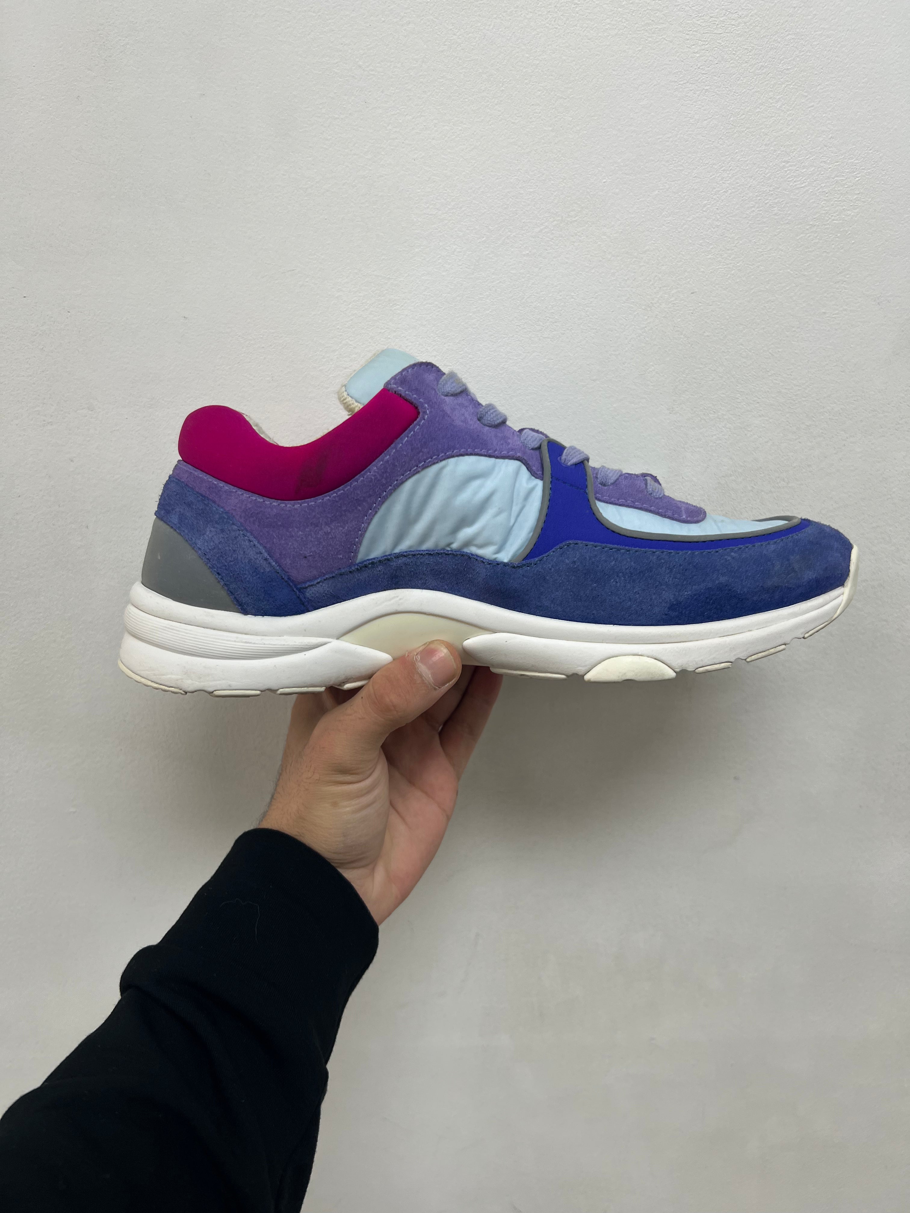 Chanel Purple Multi CC Logo Runner Sneakers