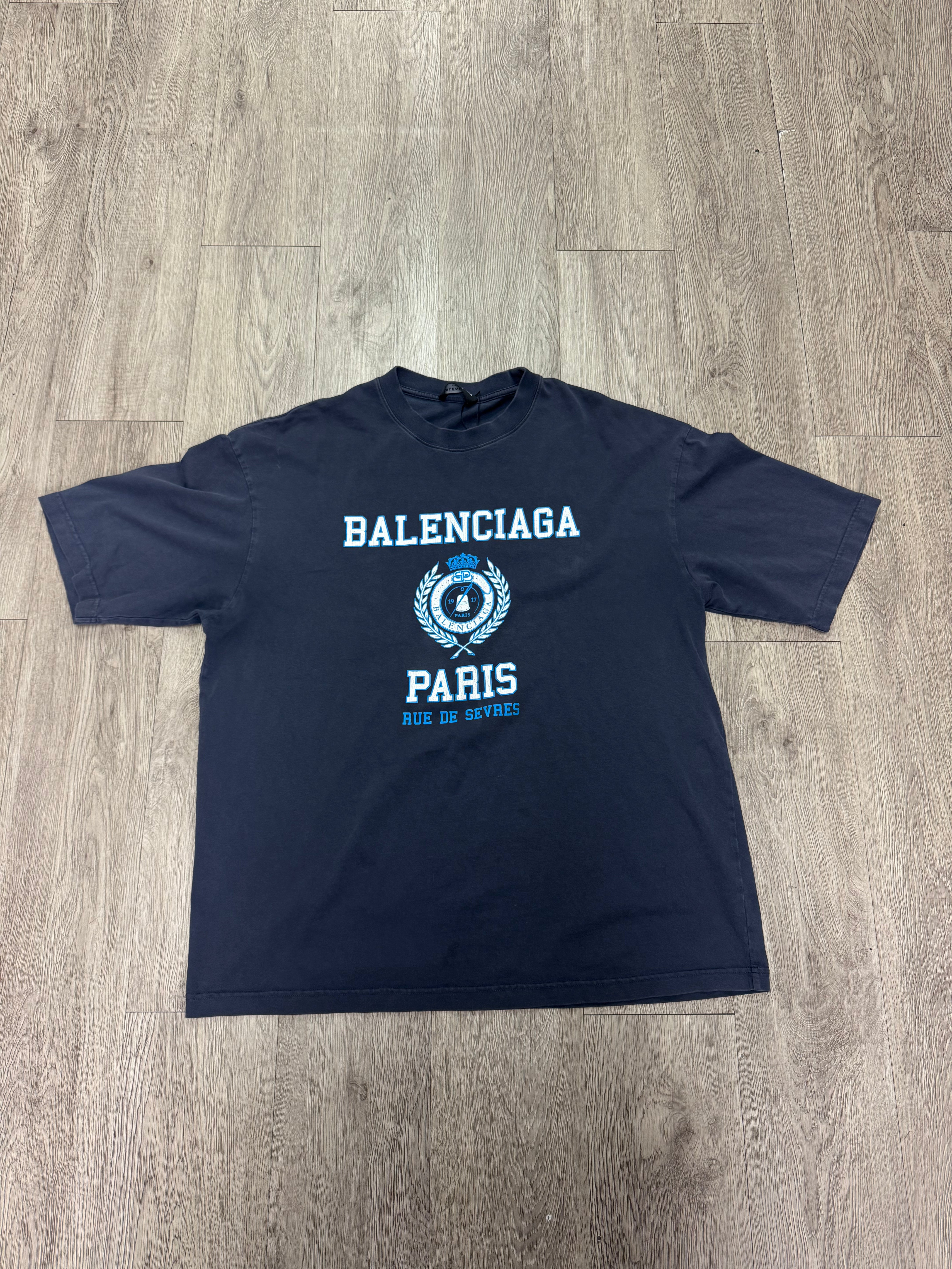 Balenciaga Marine Blue Collegiate Tee
