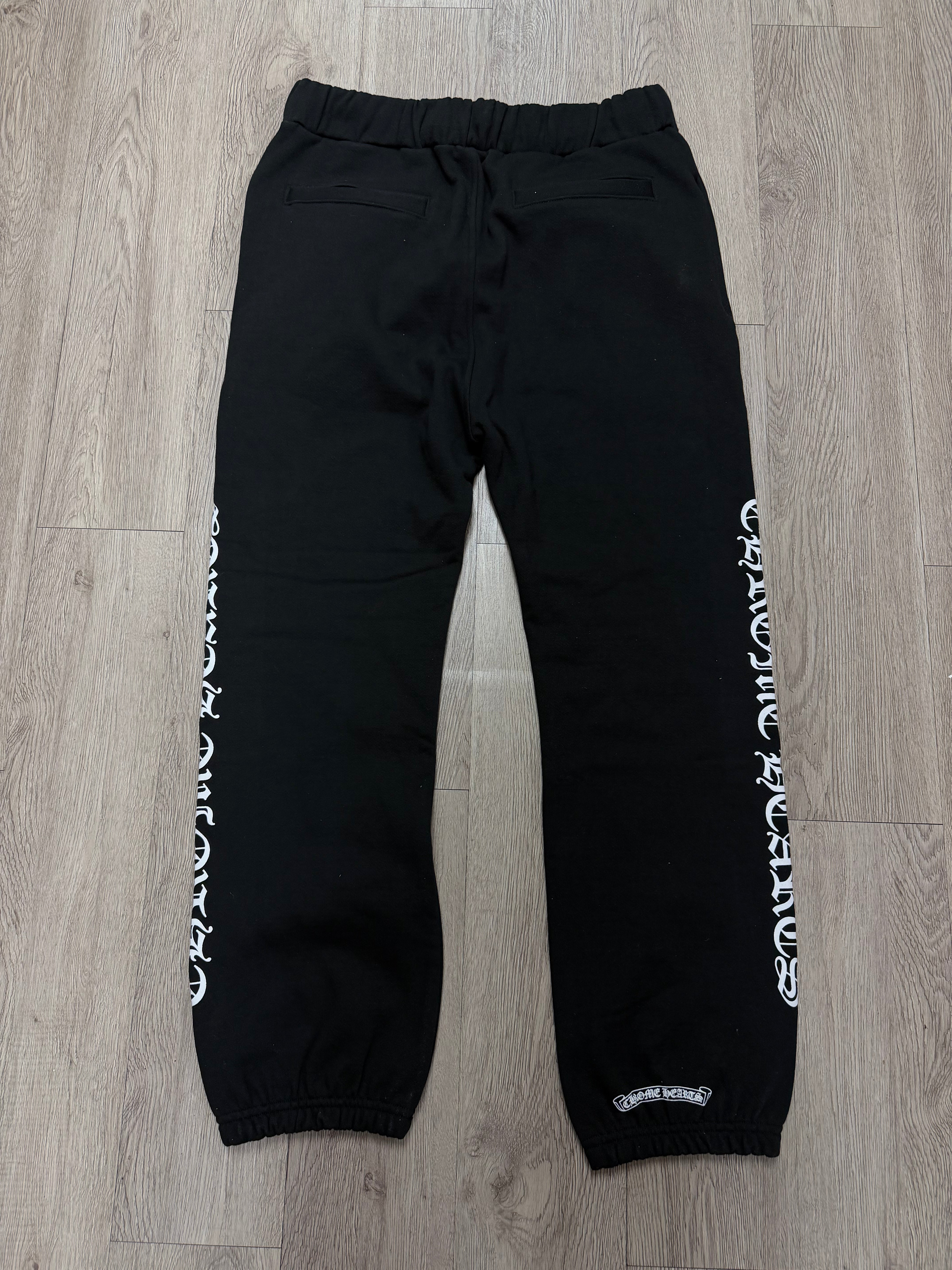 Chrome Hearts Black Scroll Logo Sweatpants