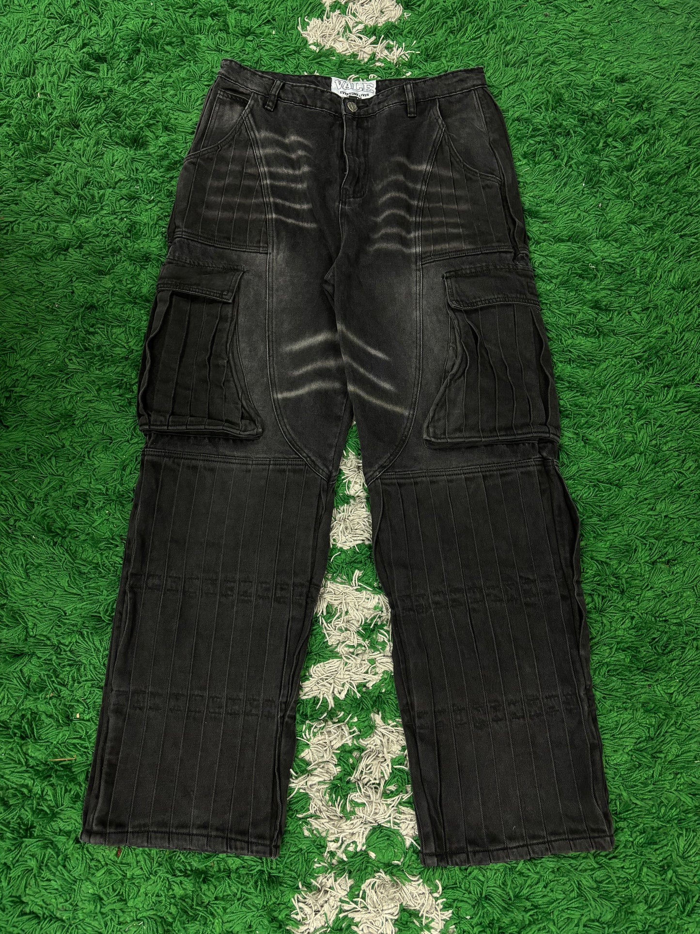 VALE Cargo Denim Black Wash Used 36