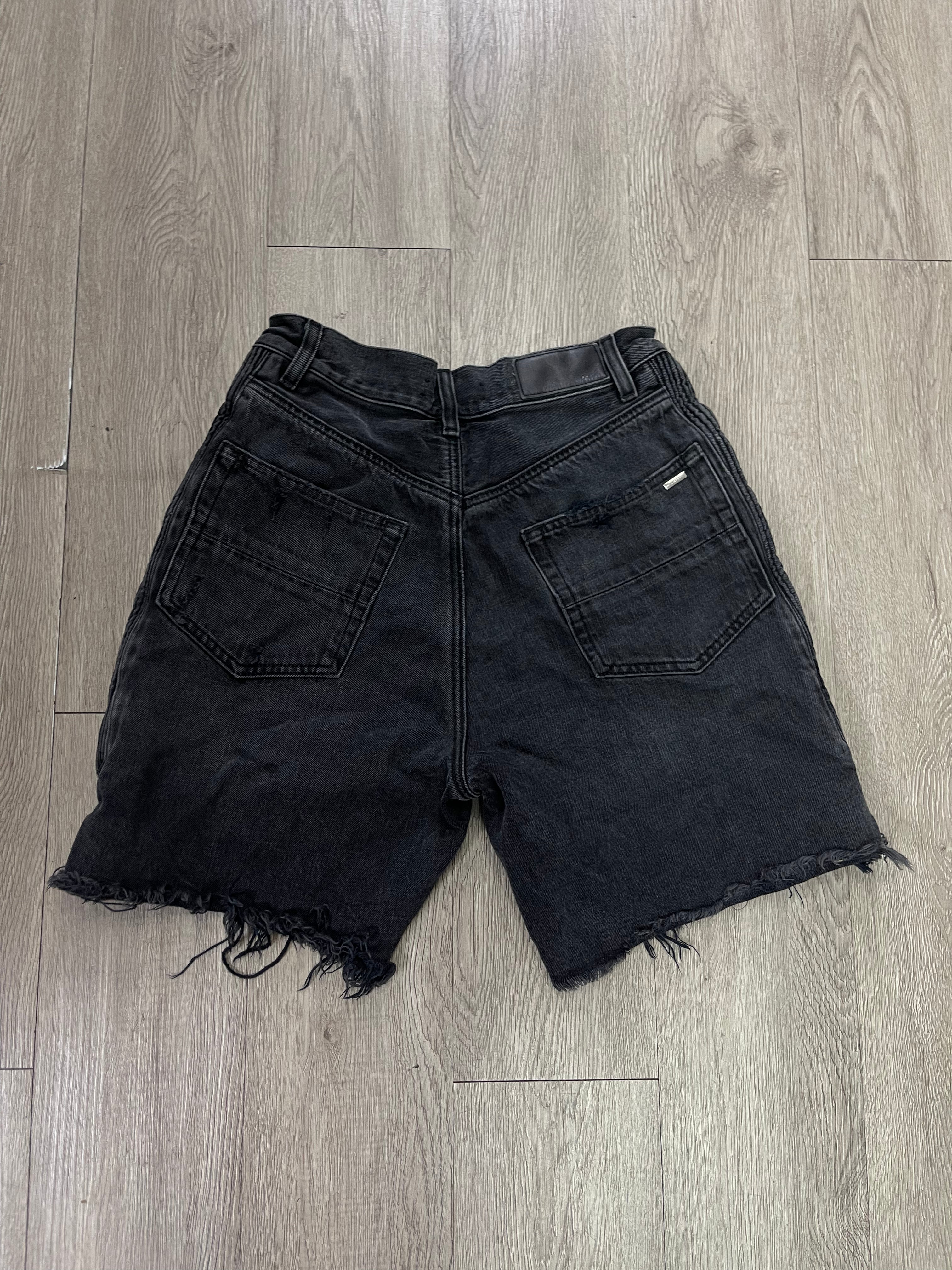 Amiri Black Wash Zipper Jean Shorts