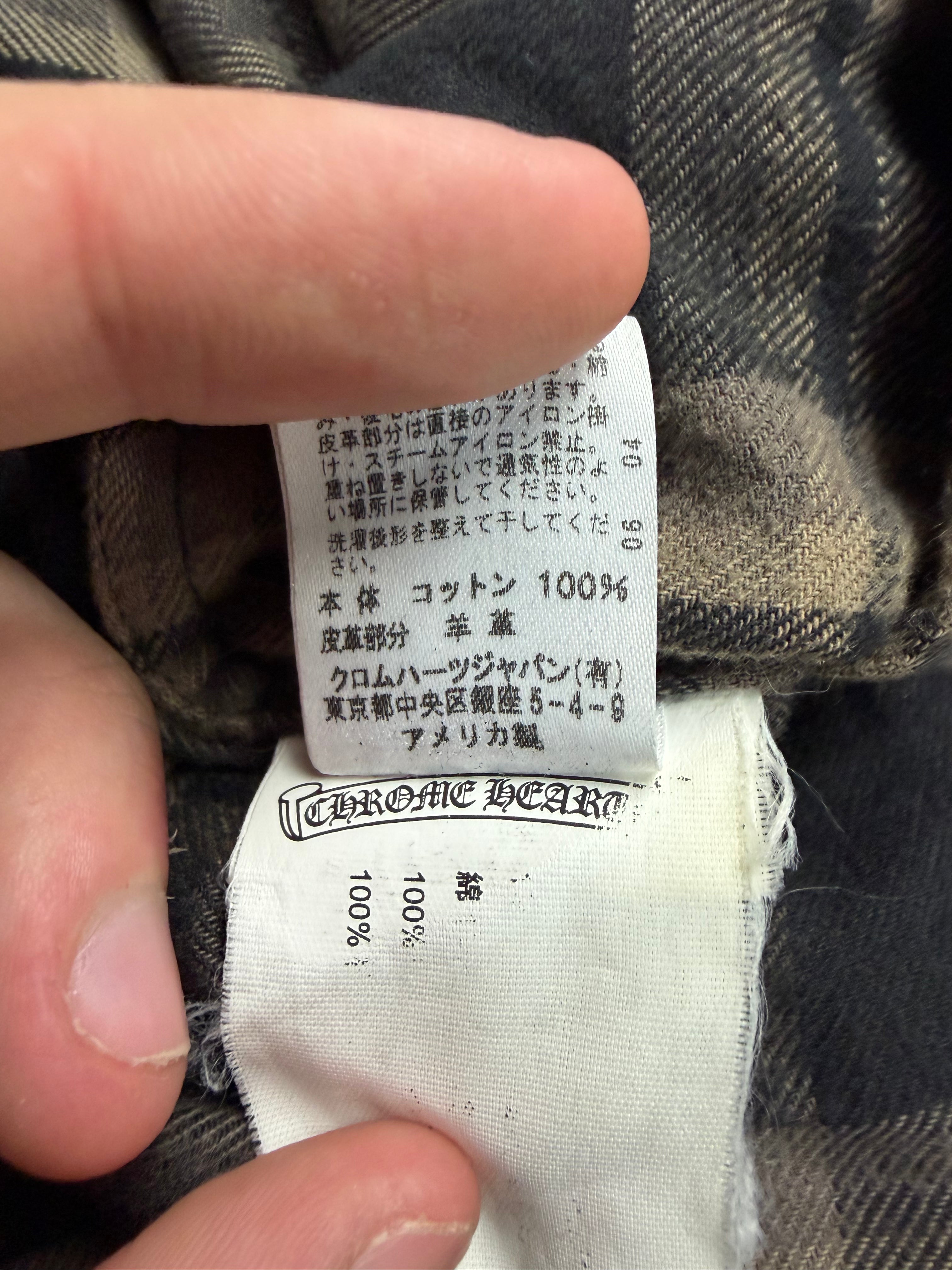 Chrome Hearts Brown Plaid 2 Patches Flannel Shirt