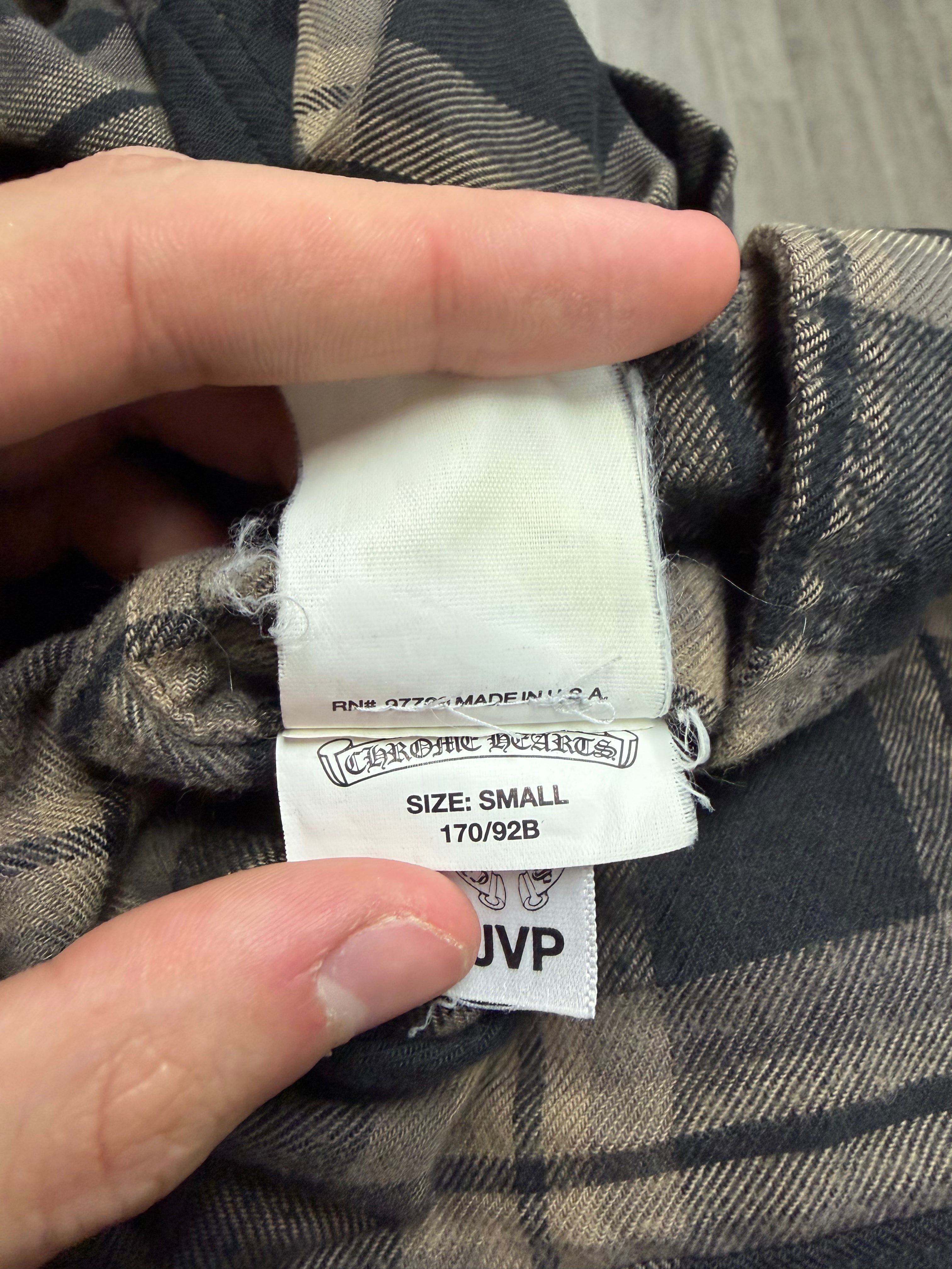 Chrome Hearts Brown Plaid 2 Patches Flannel Shirt