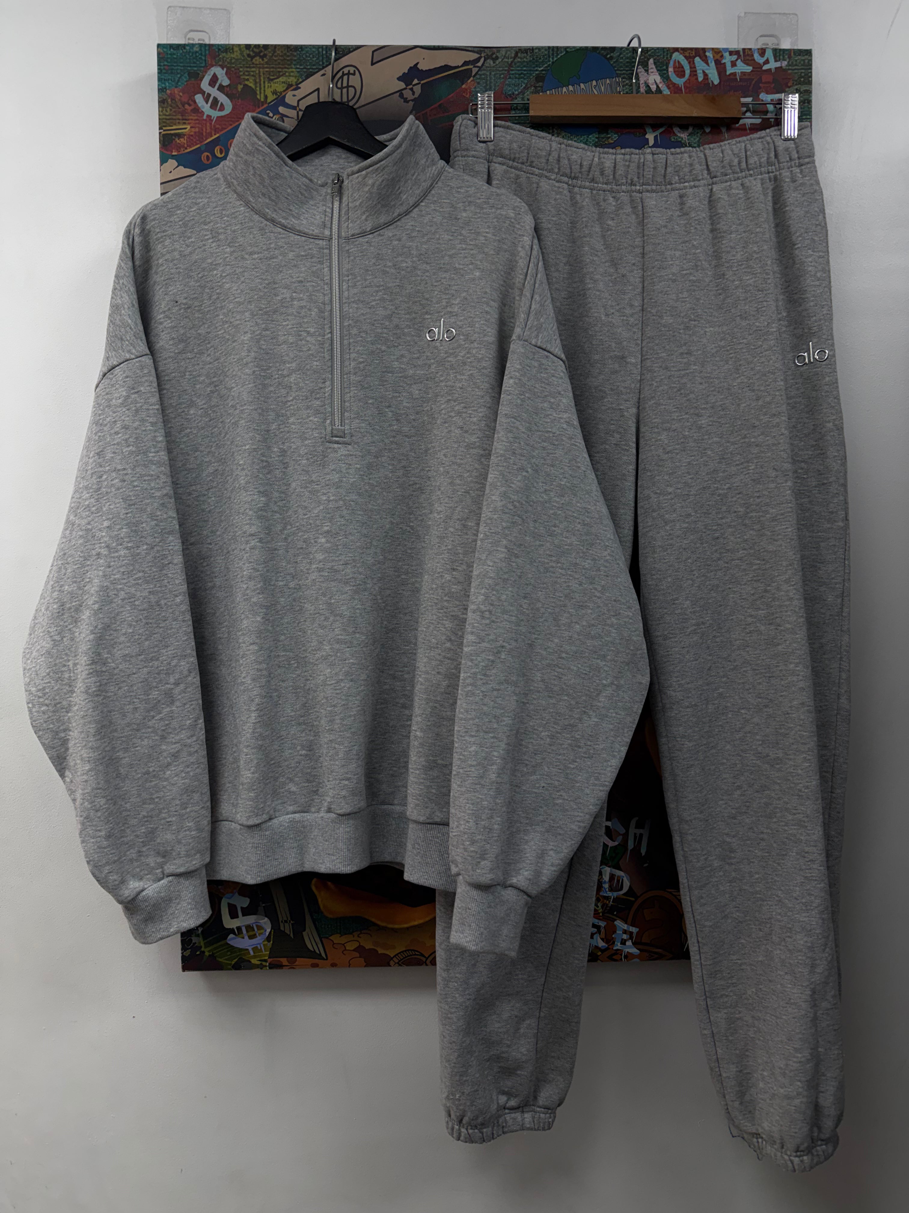 Alo Grey Accolade Quarter Sweatsuit