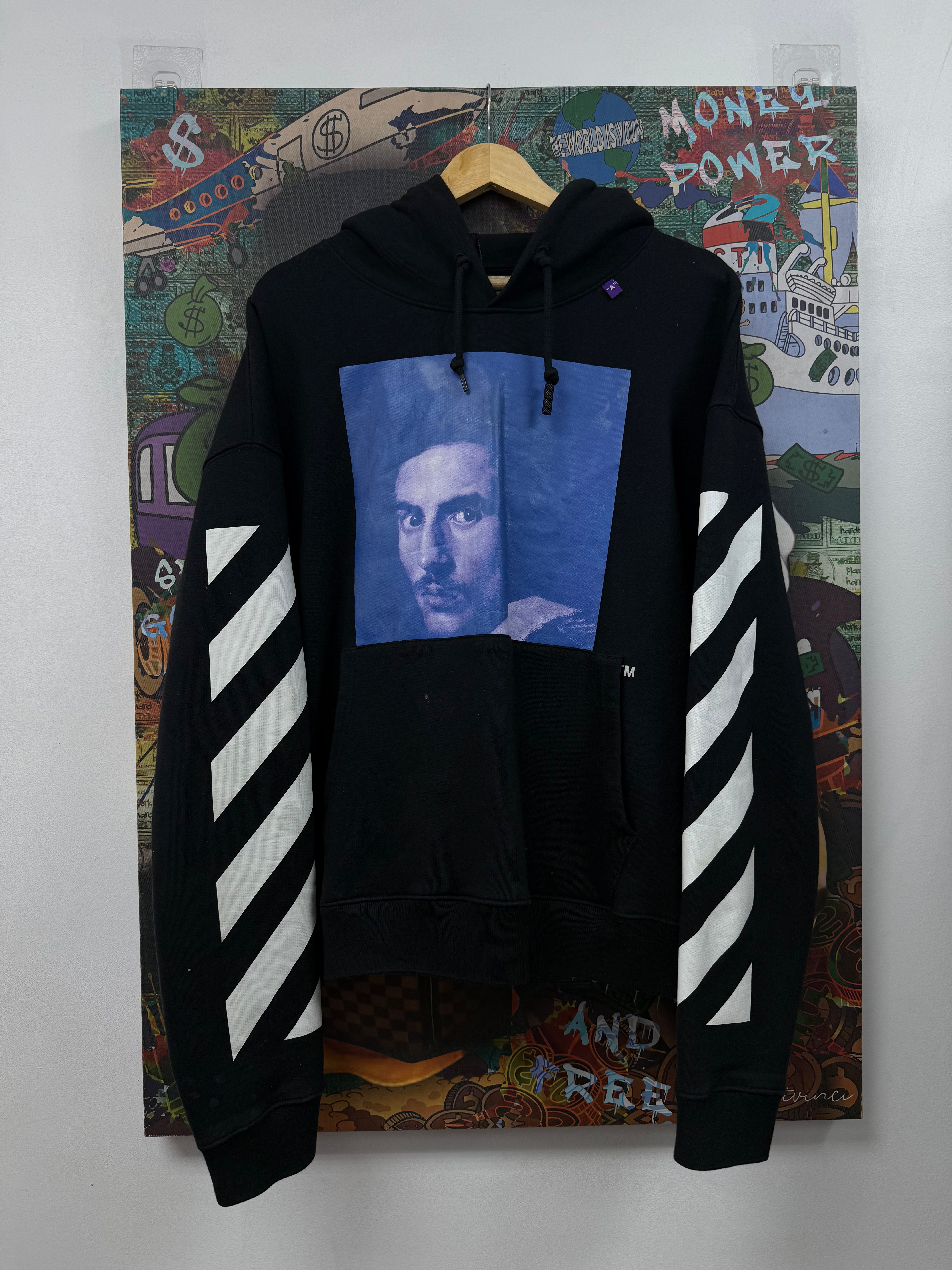 Off White Black Blue Photo Hoodie