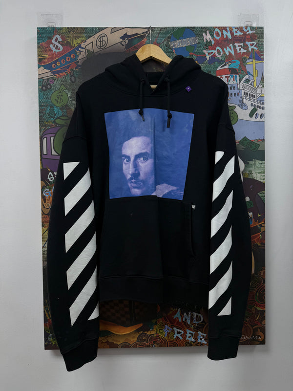 Off White Black Blue Photo Hoodie