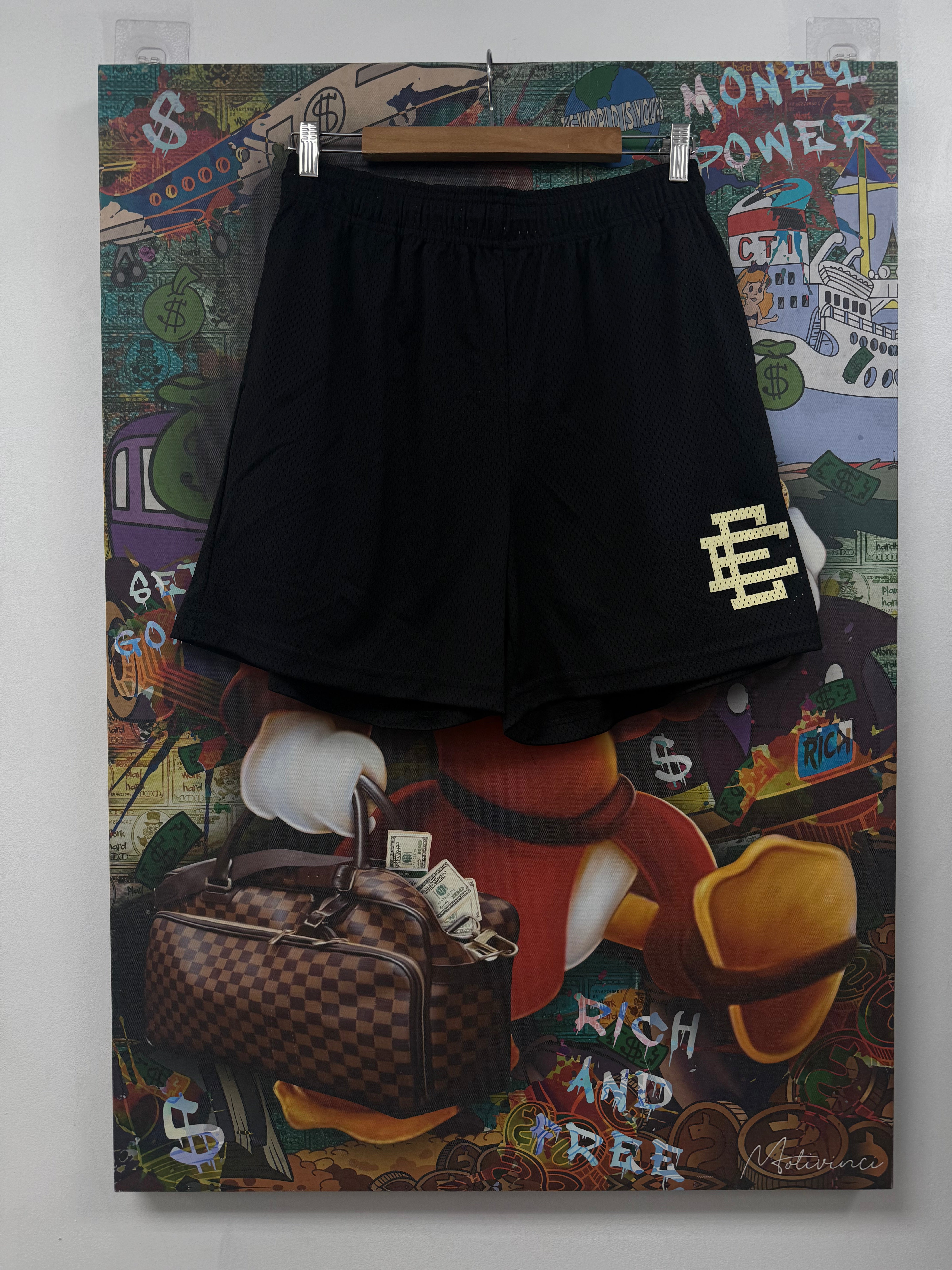 Eric Emanuel Black Cream Shorts