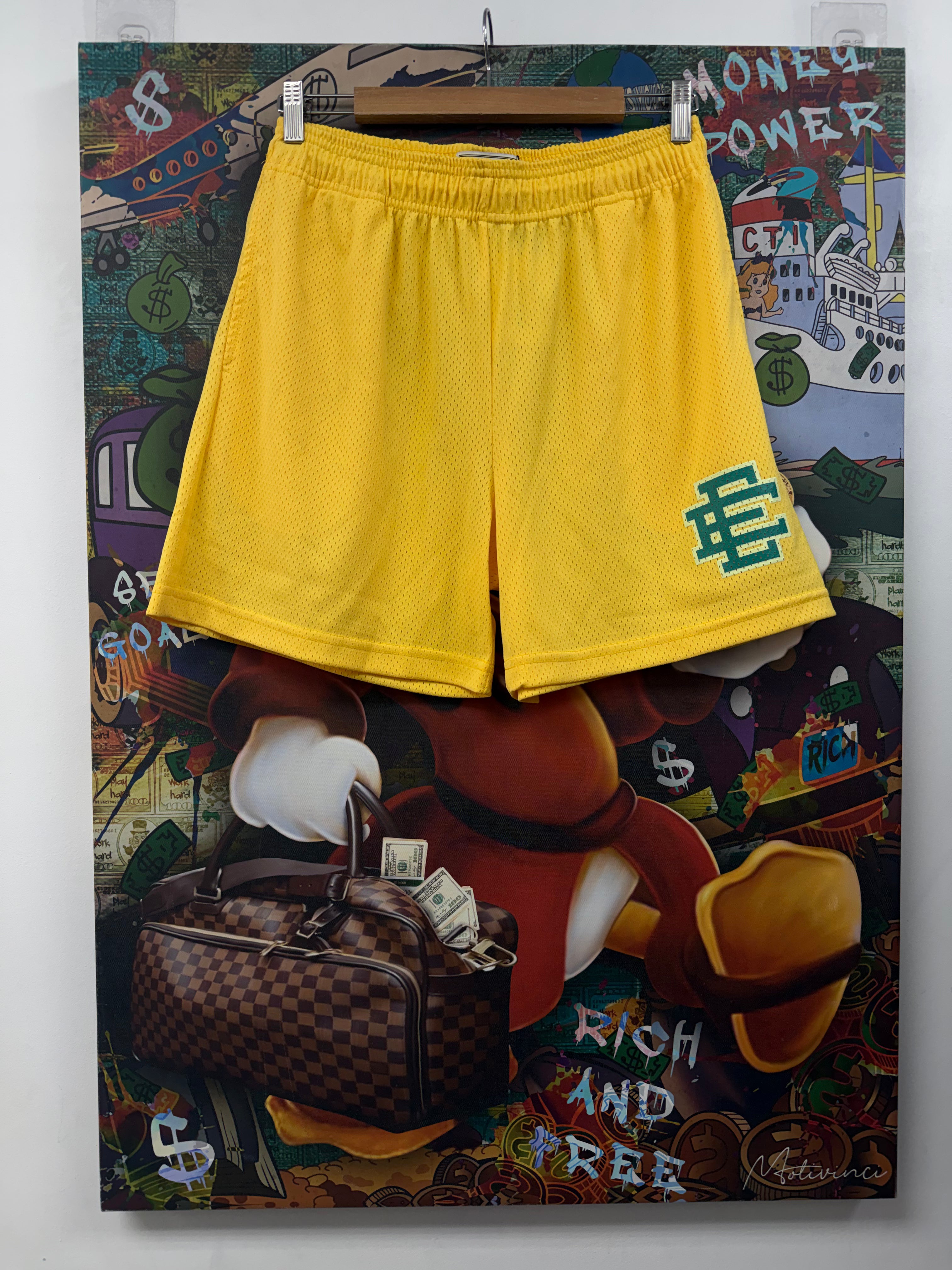 Eric Emanuel Yellow Green Shorts