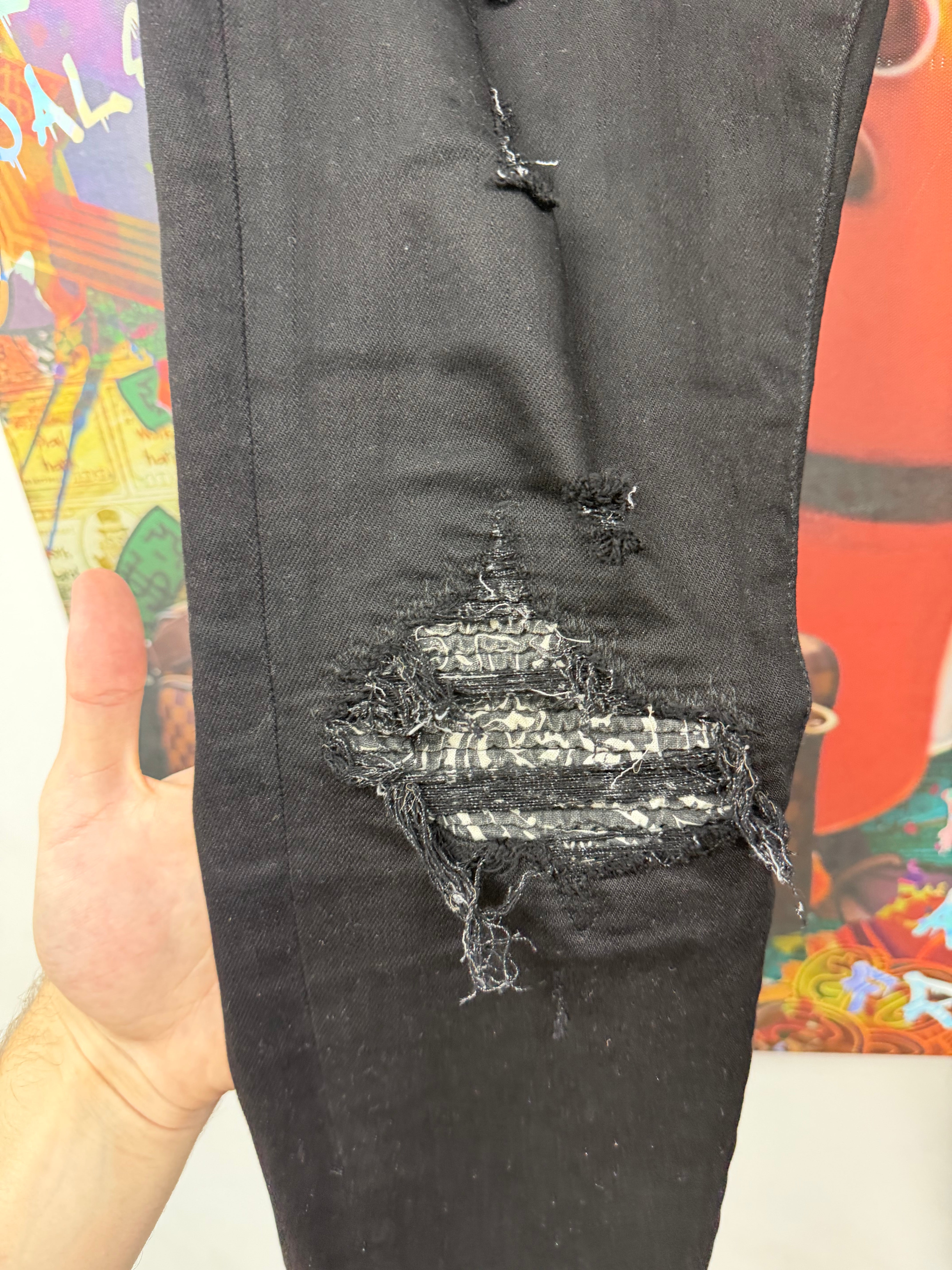 Amiri MX1 Black Bandana Patch Jeans