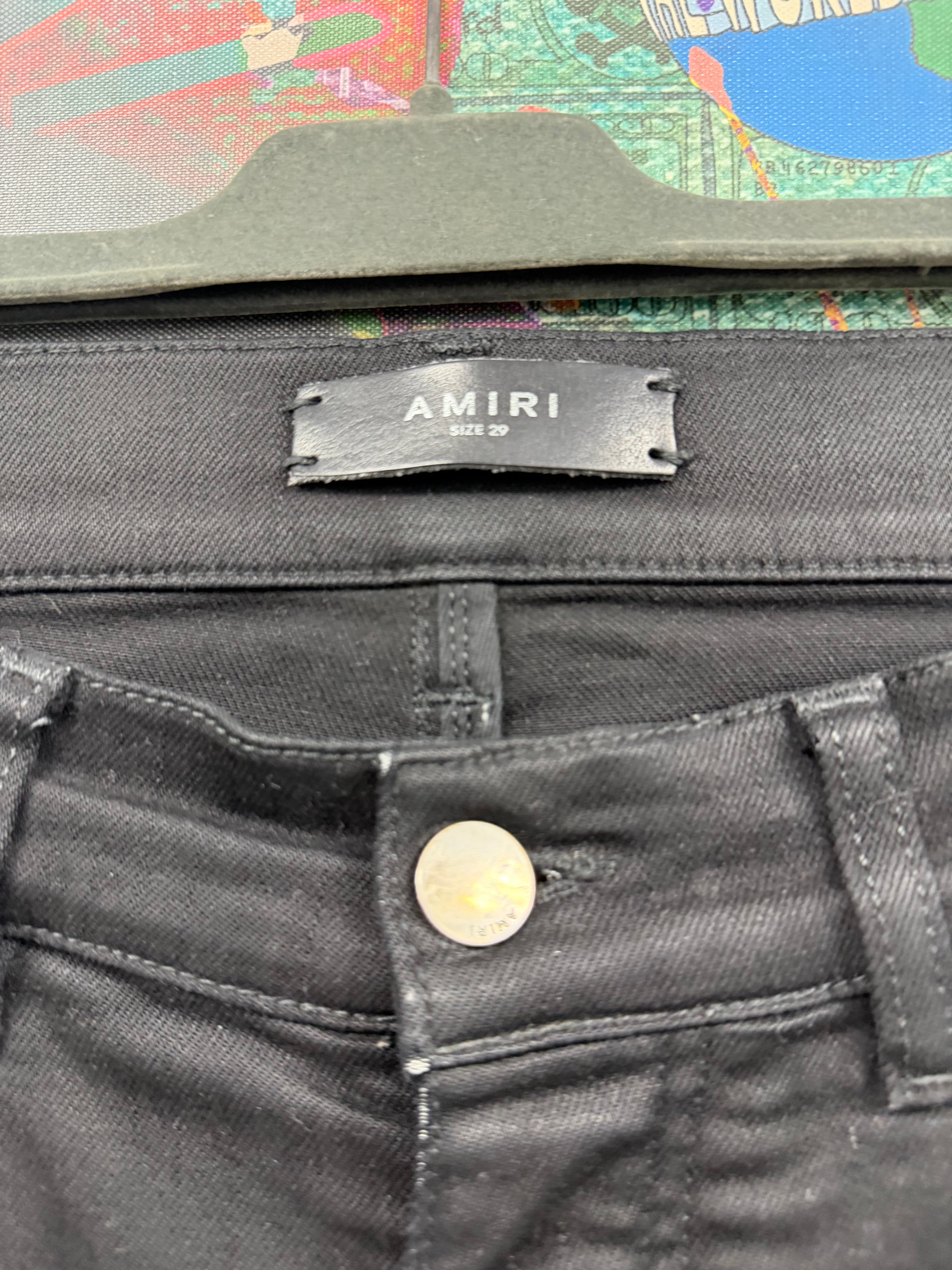 Amiri MX1 Black Bandana Patch Jeans