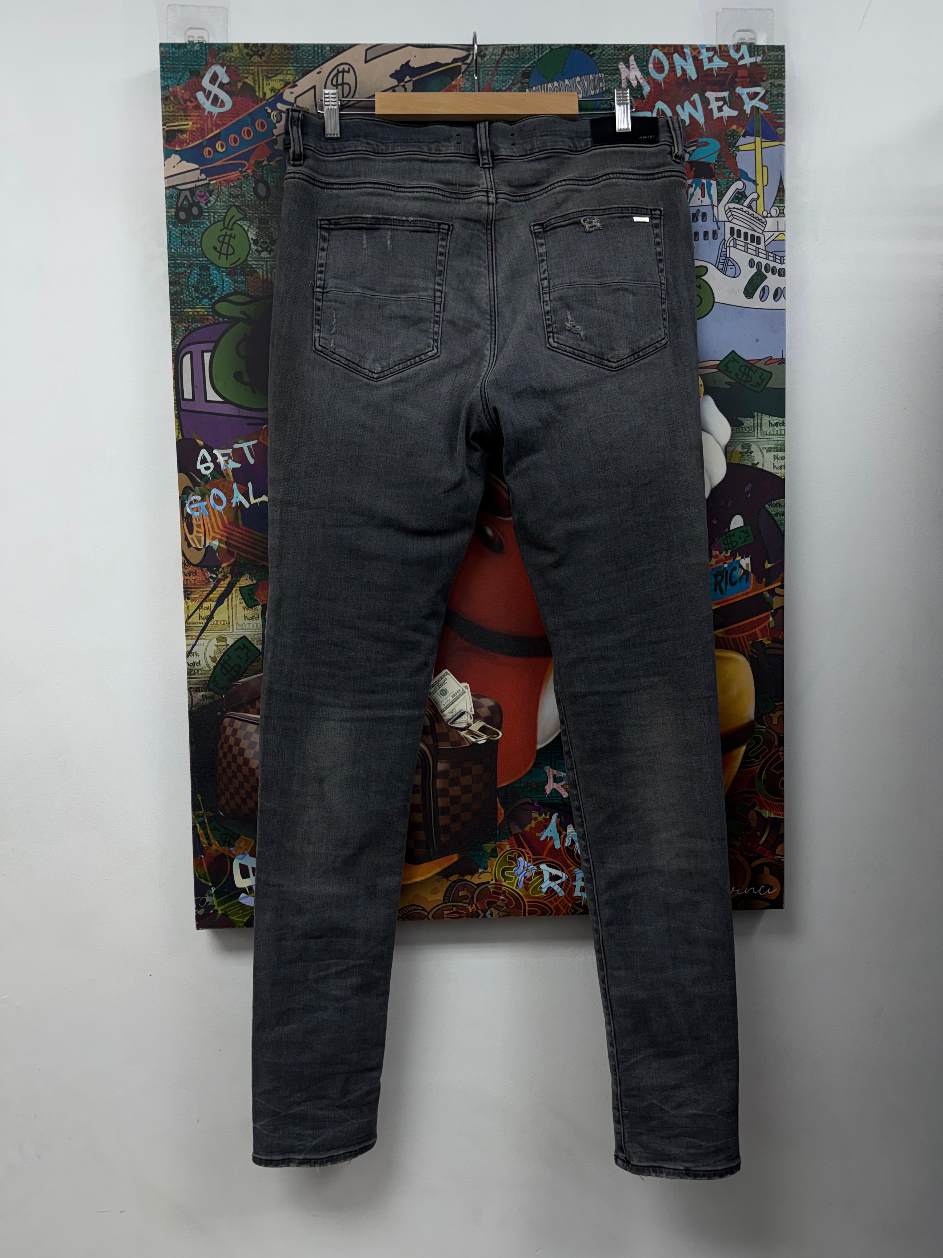 Amiri MX1 Grey Camo Patch Jeans