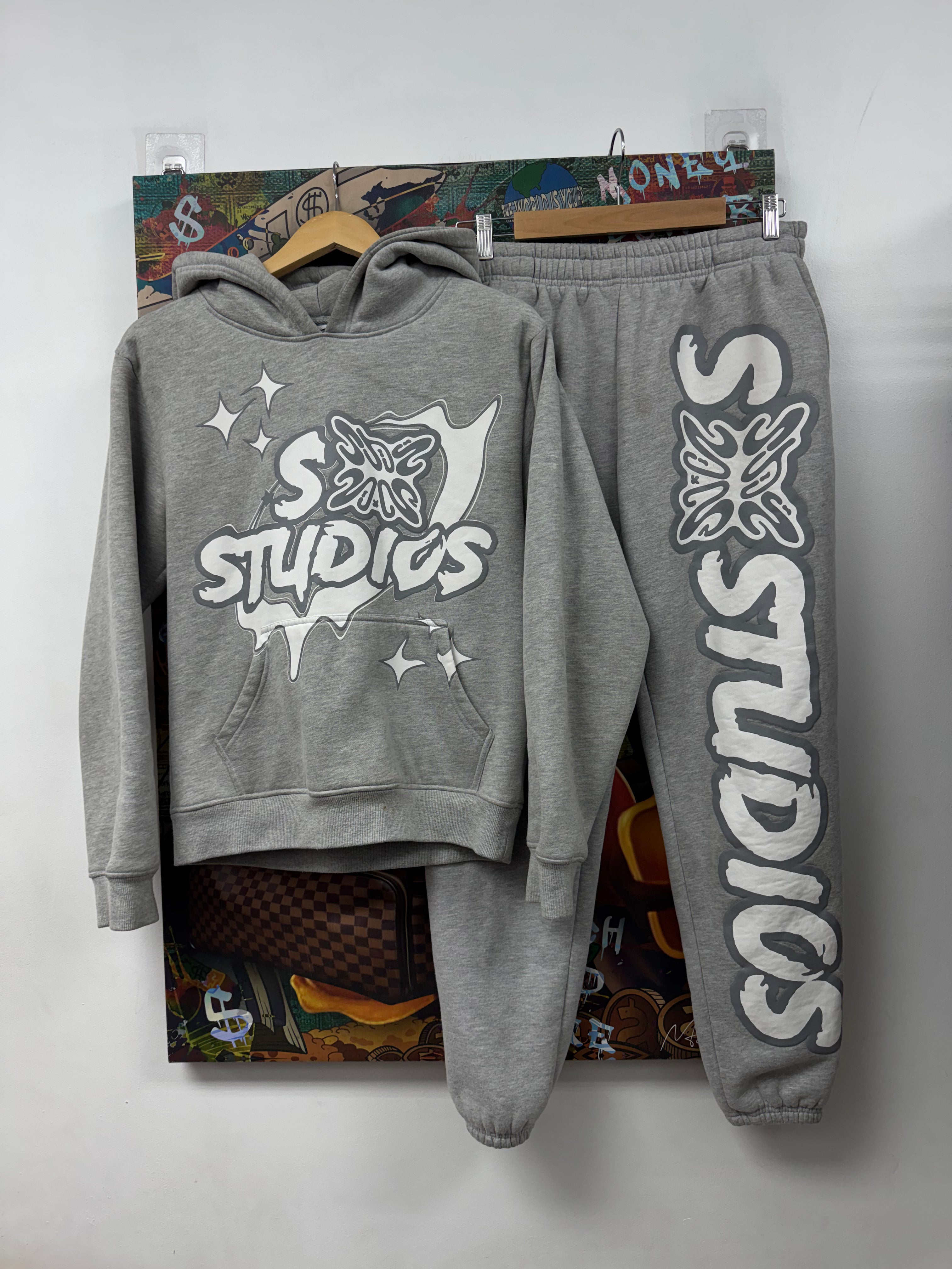 SB Studios Grey White Sweatsuit