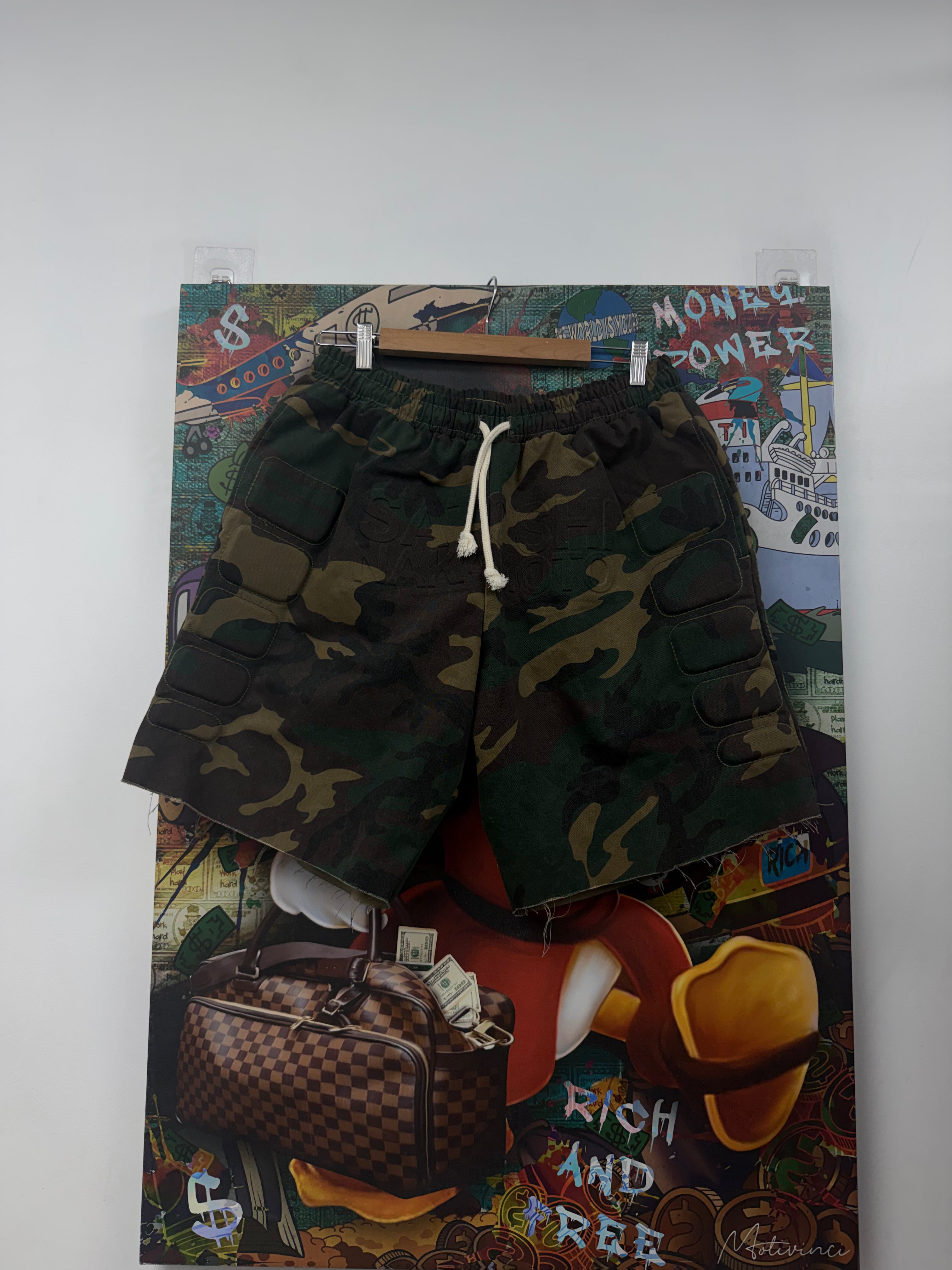 Satoshi Nakamoto Camo Padded Shorts