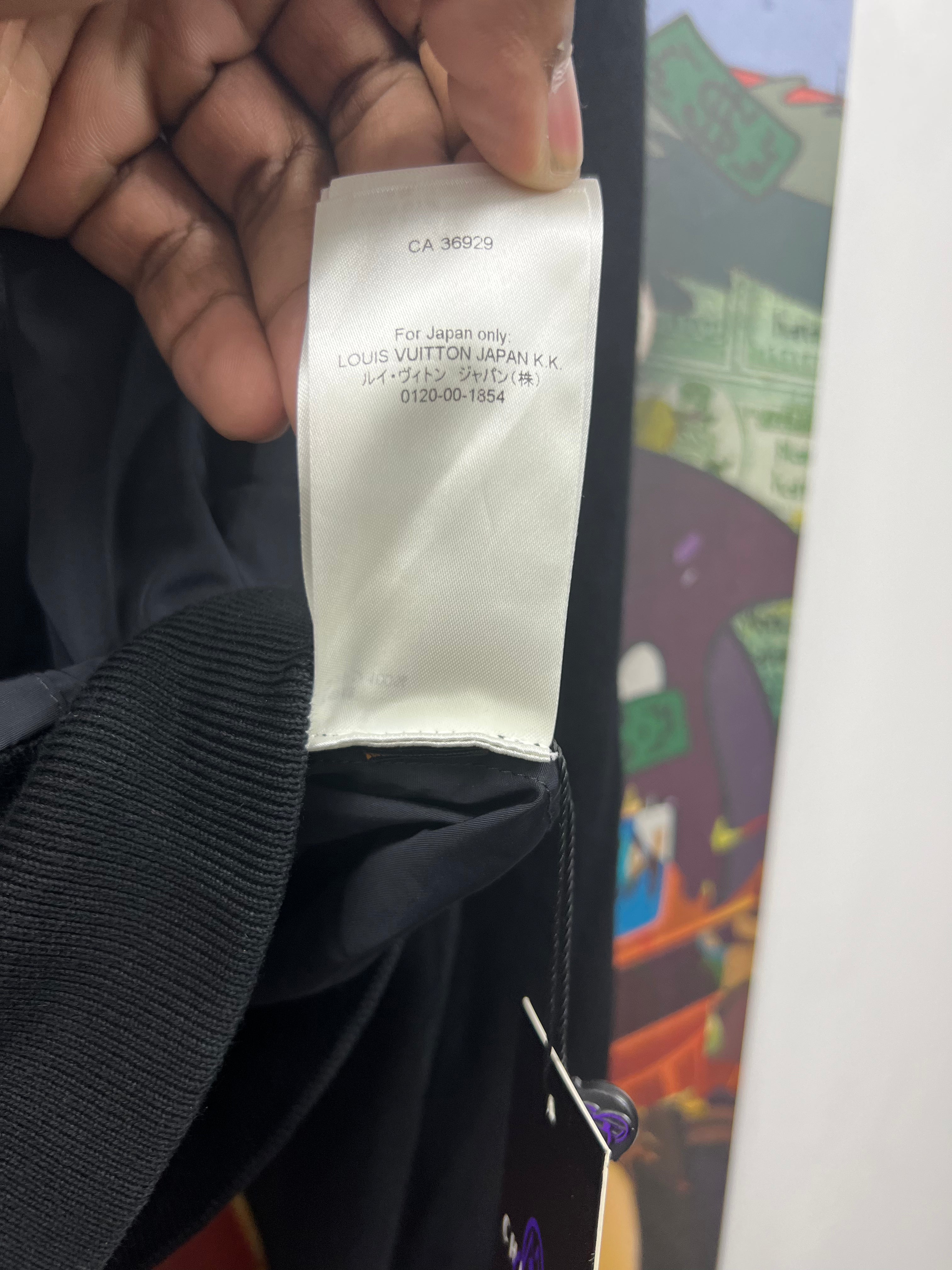 Louis Vuitton Black Script Nylon Windbreaker Jacket