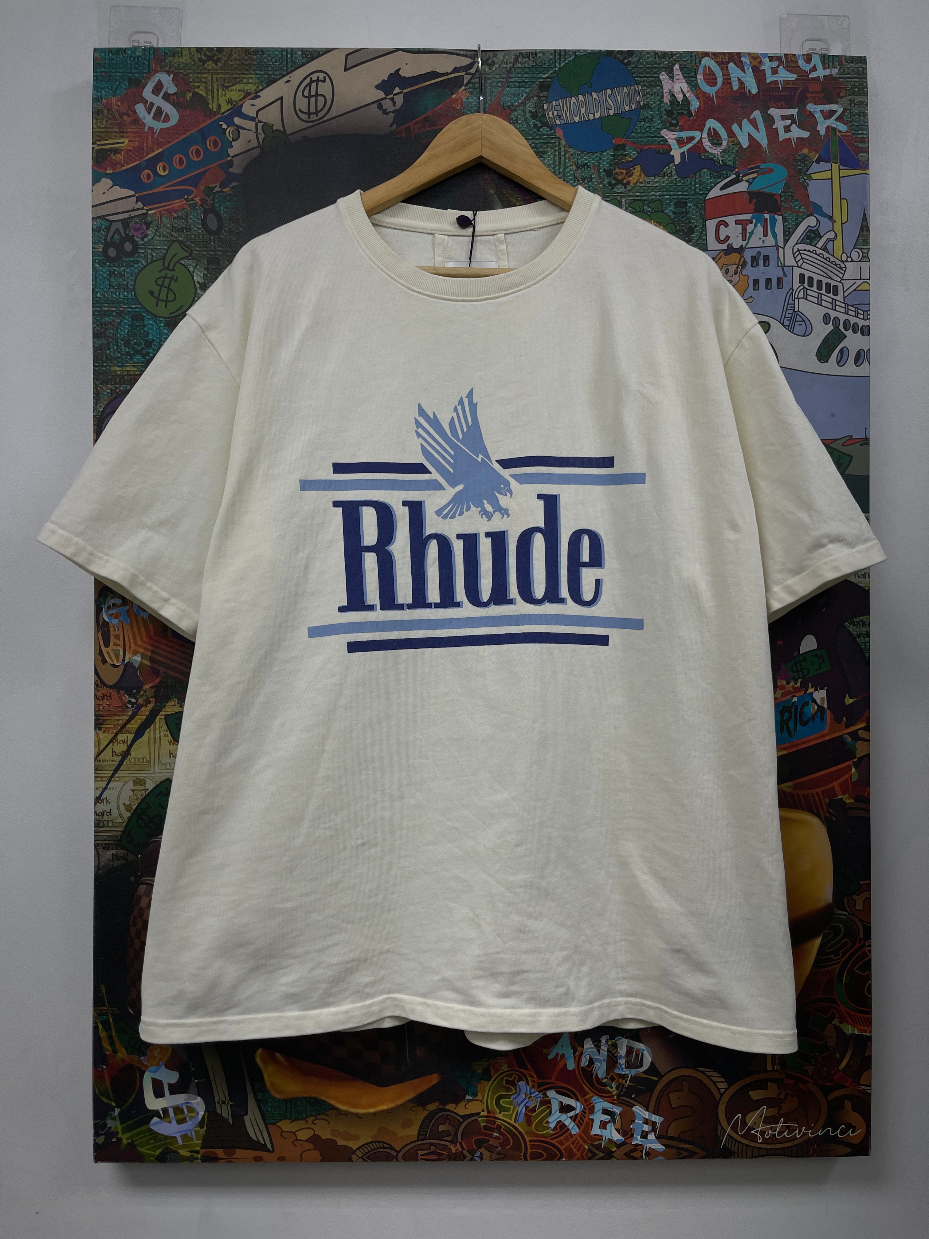 Rhude Navy Baby Blue Eagle Tee
