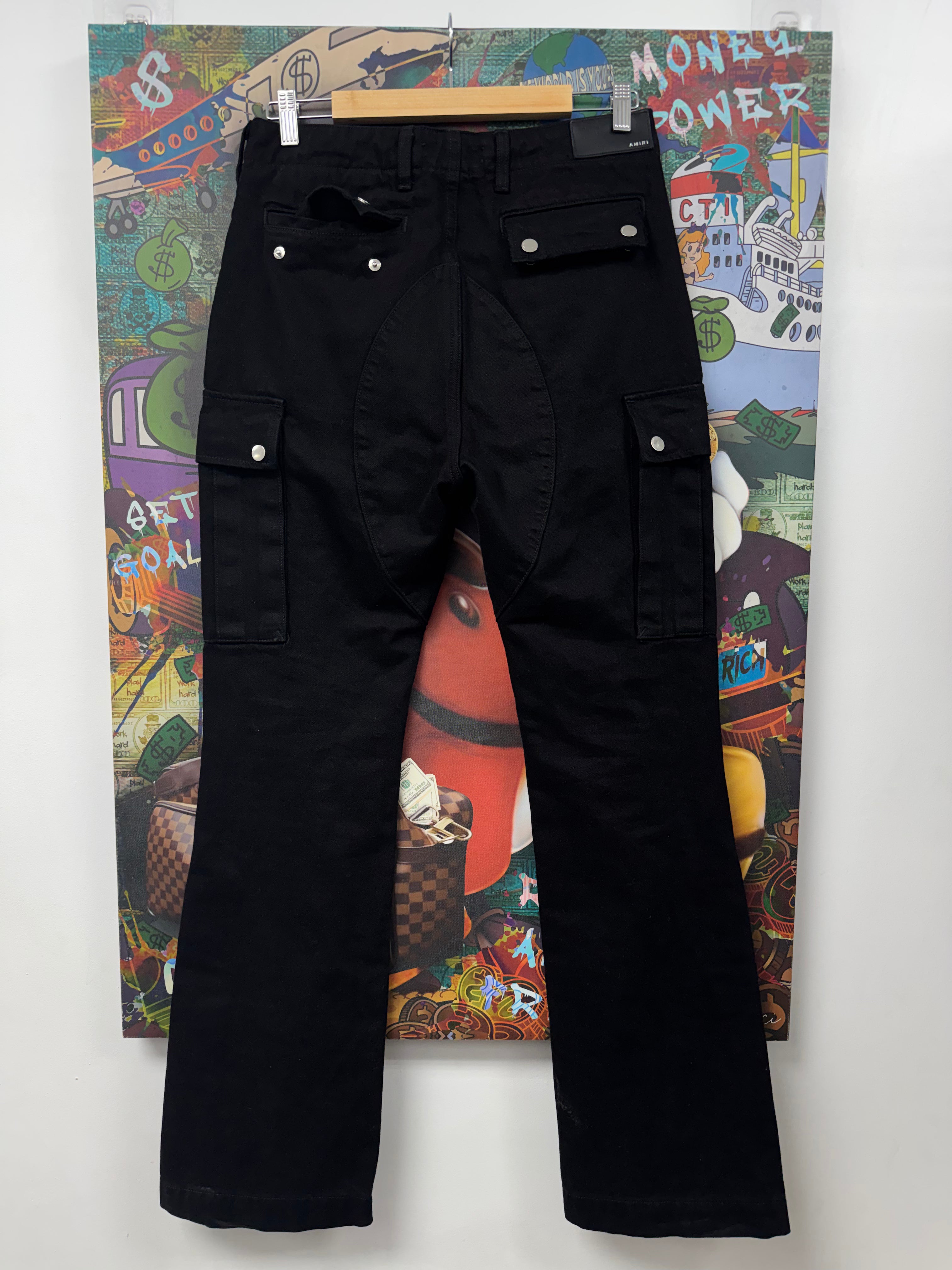 Amiri Black MA Plaque Cargo Pants