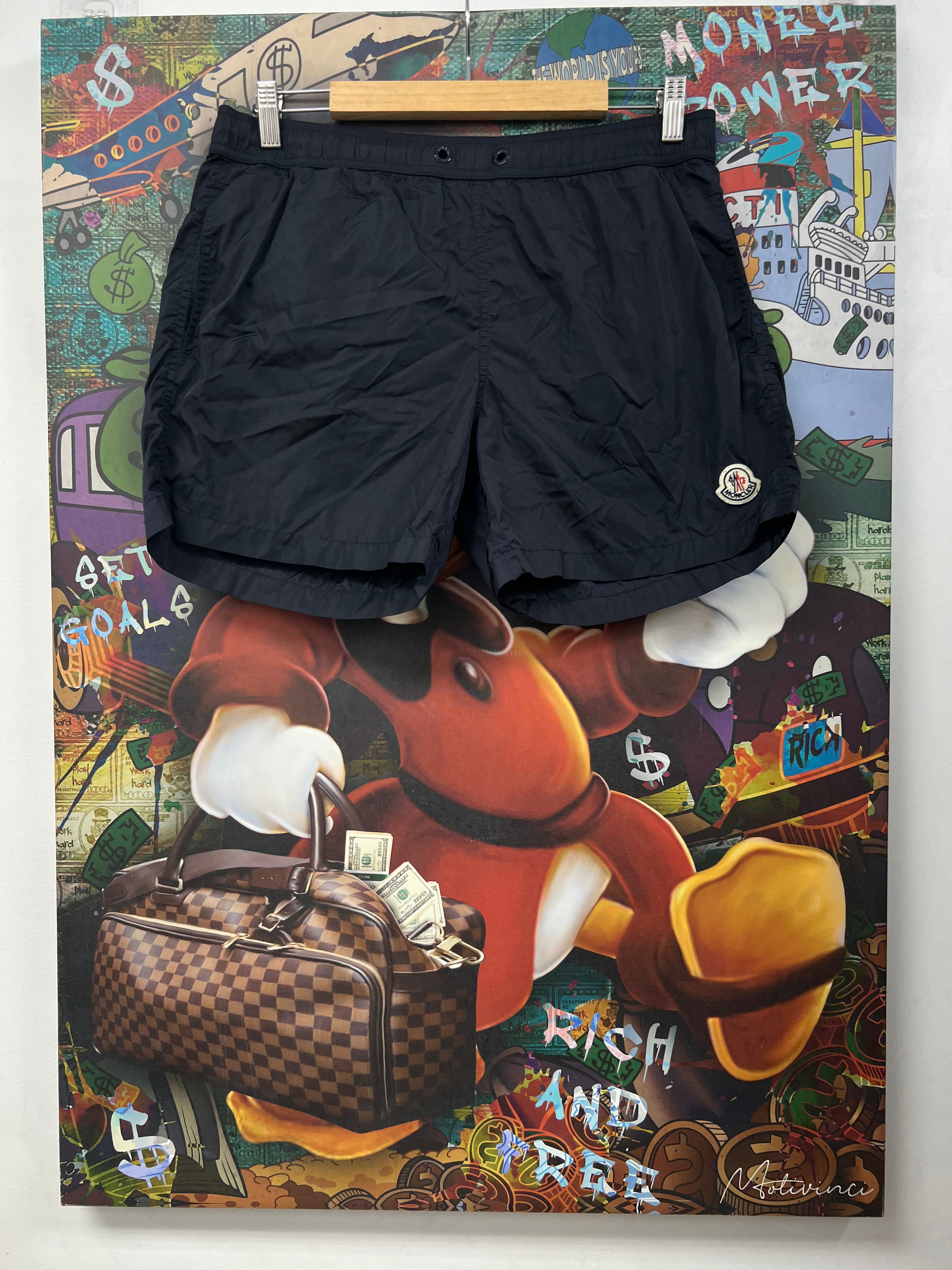Moncler Navy Logo Swim Trunks
