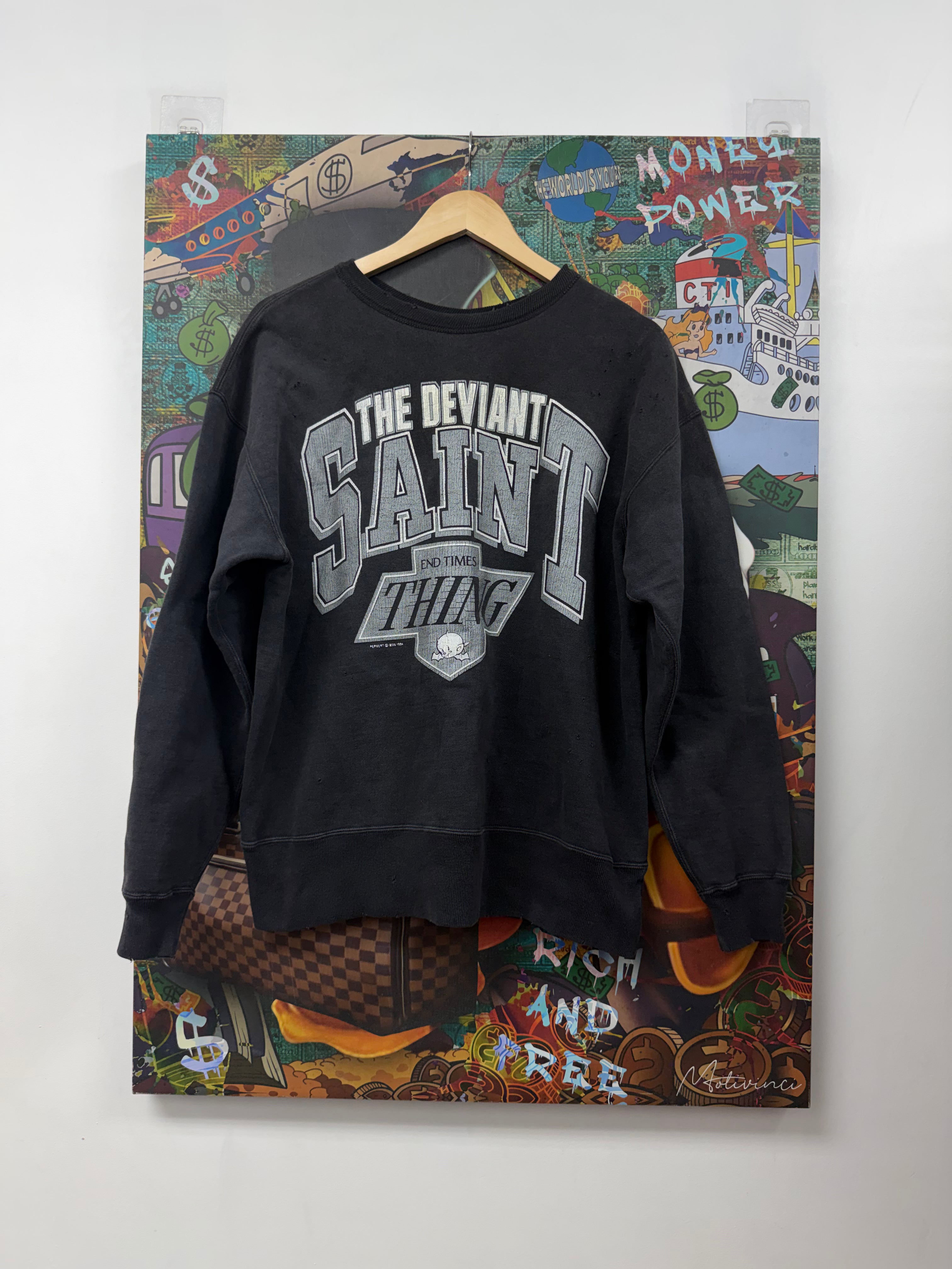 Saint Michael The Deviant Black Grey Crewneck