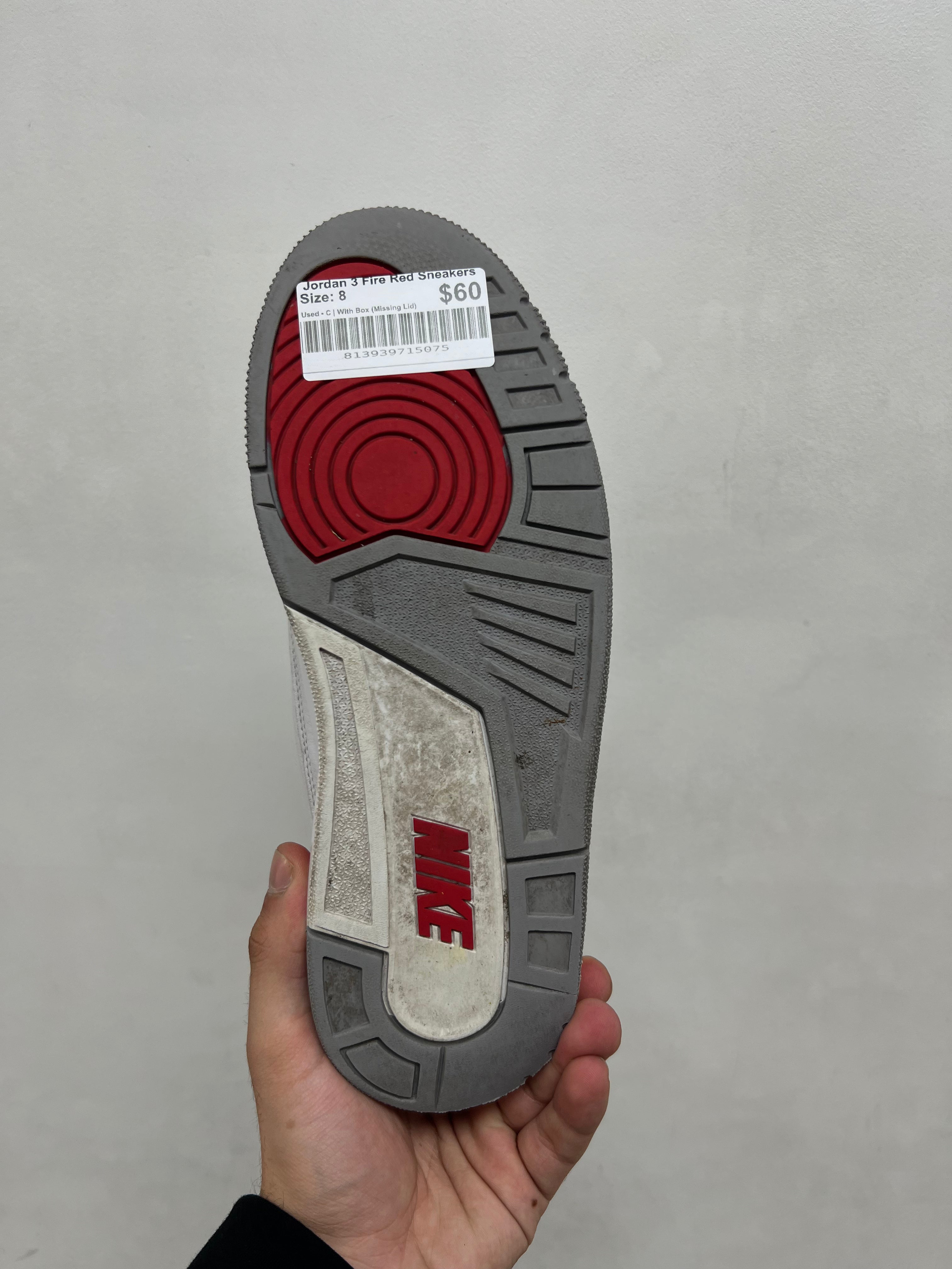 Jordan 3 Fire Red Sneakers